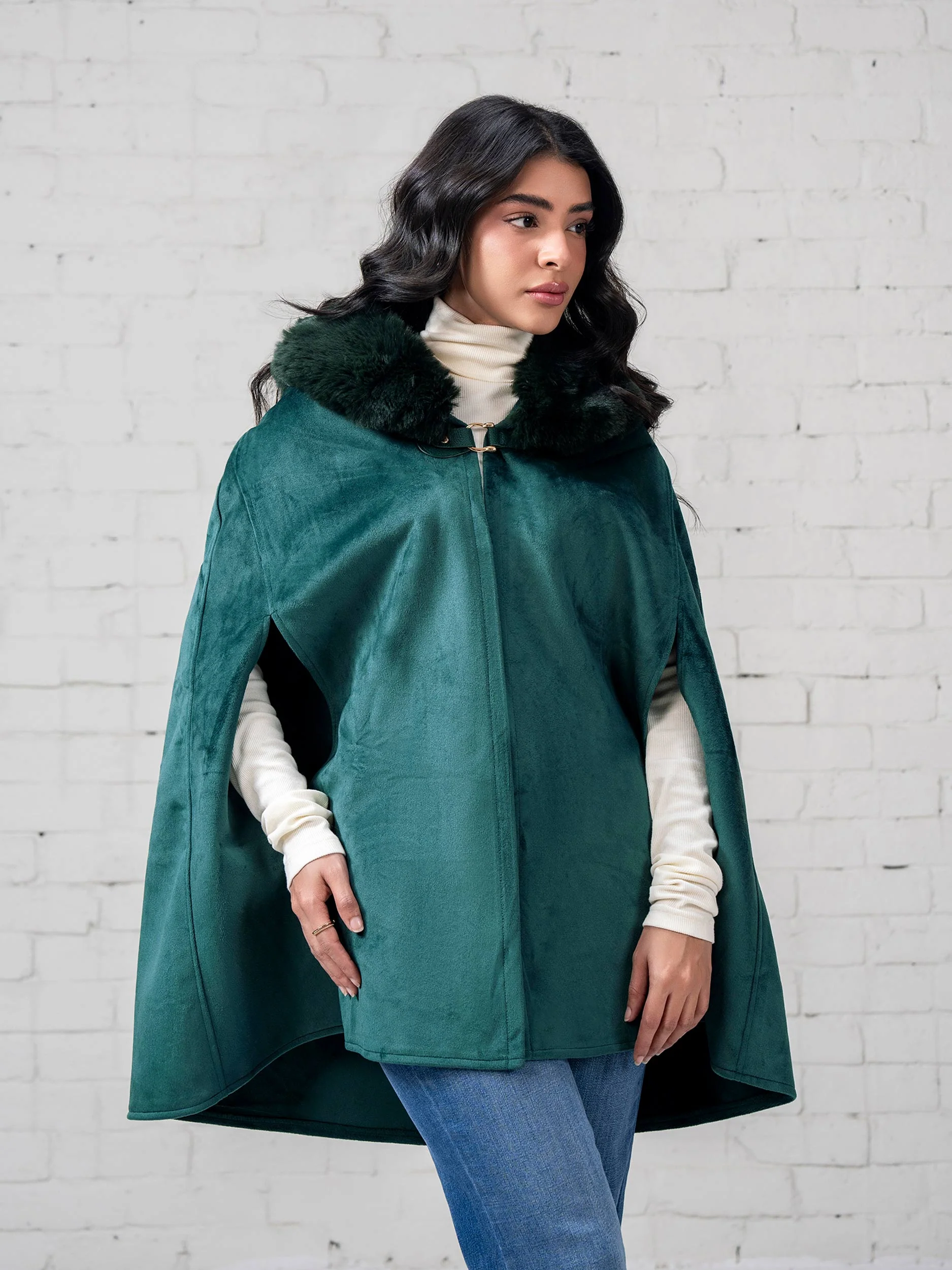 Suede Fur Cape - Image 5