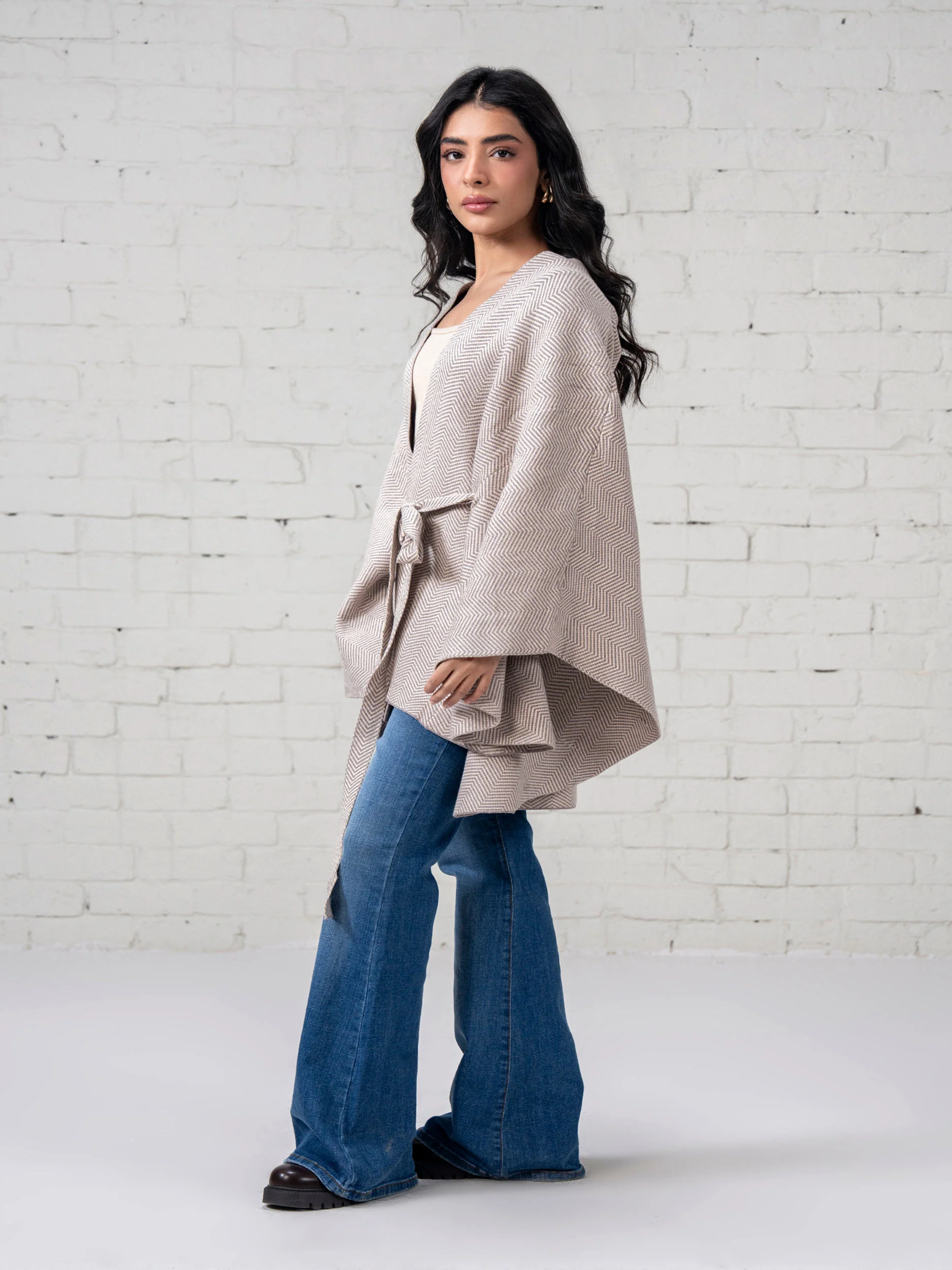 Knit Belted Cape - Image 2