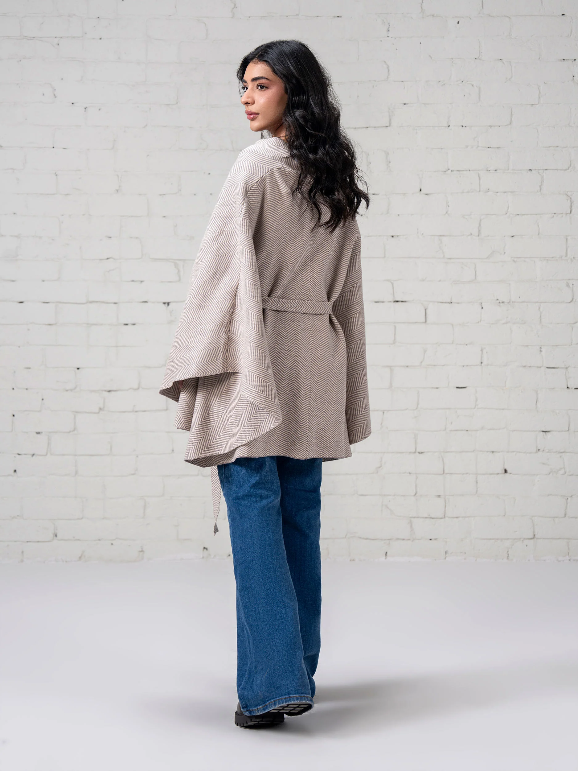 Knit Belted Cape - Image 3