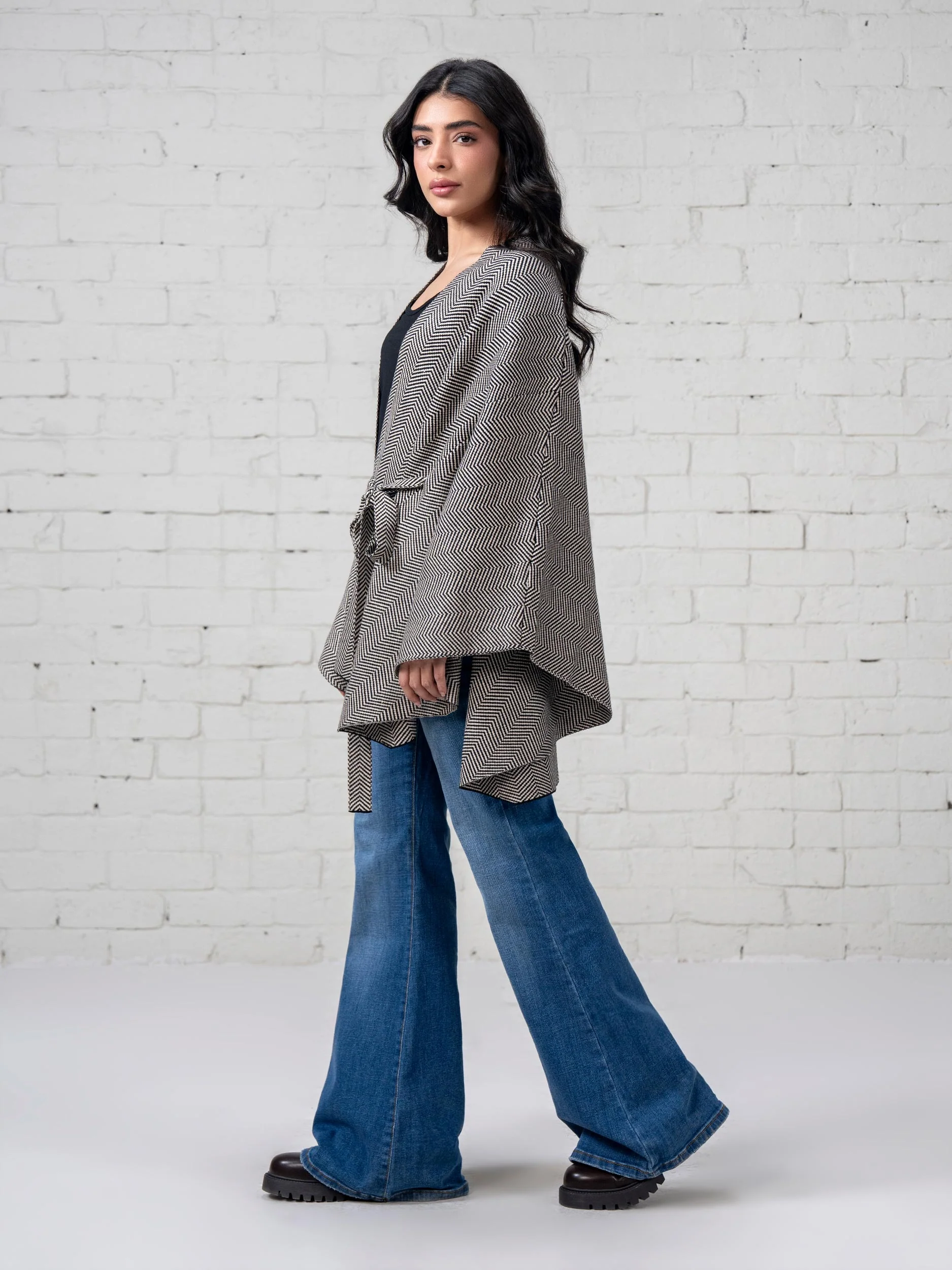 Knit Belted Cape - Image 3