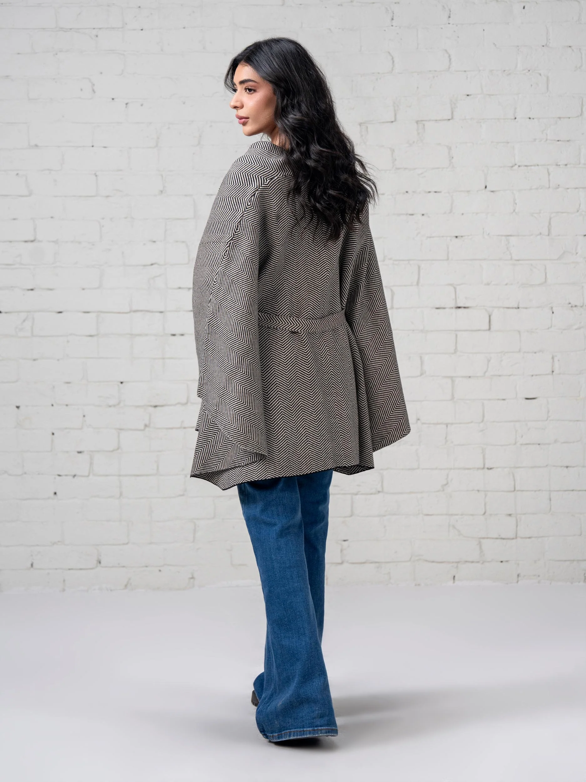 Knit Belted Cape - Image 4