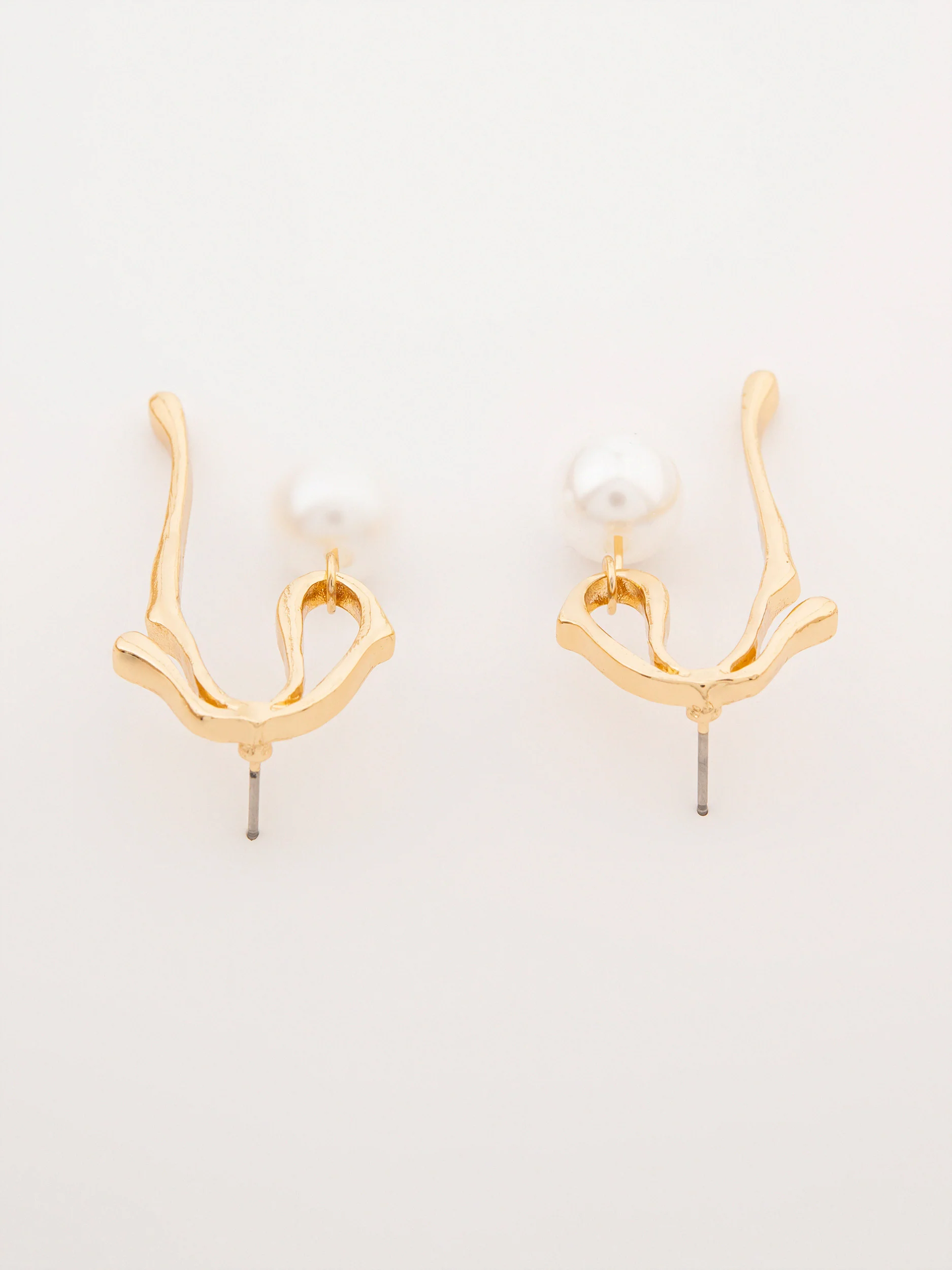 Abstract Pearl Earrings - Image 2