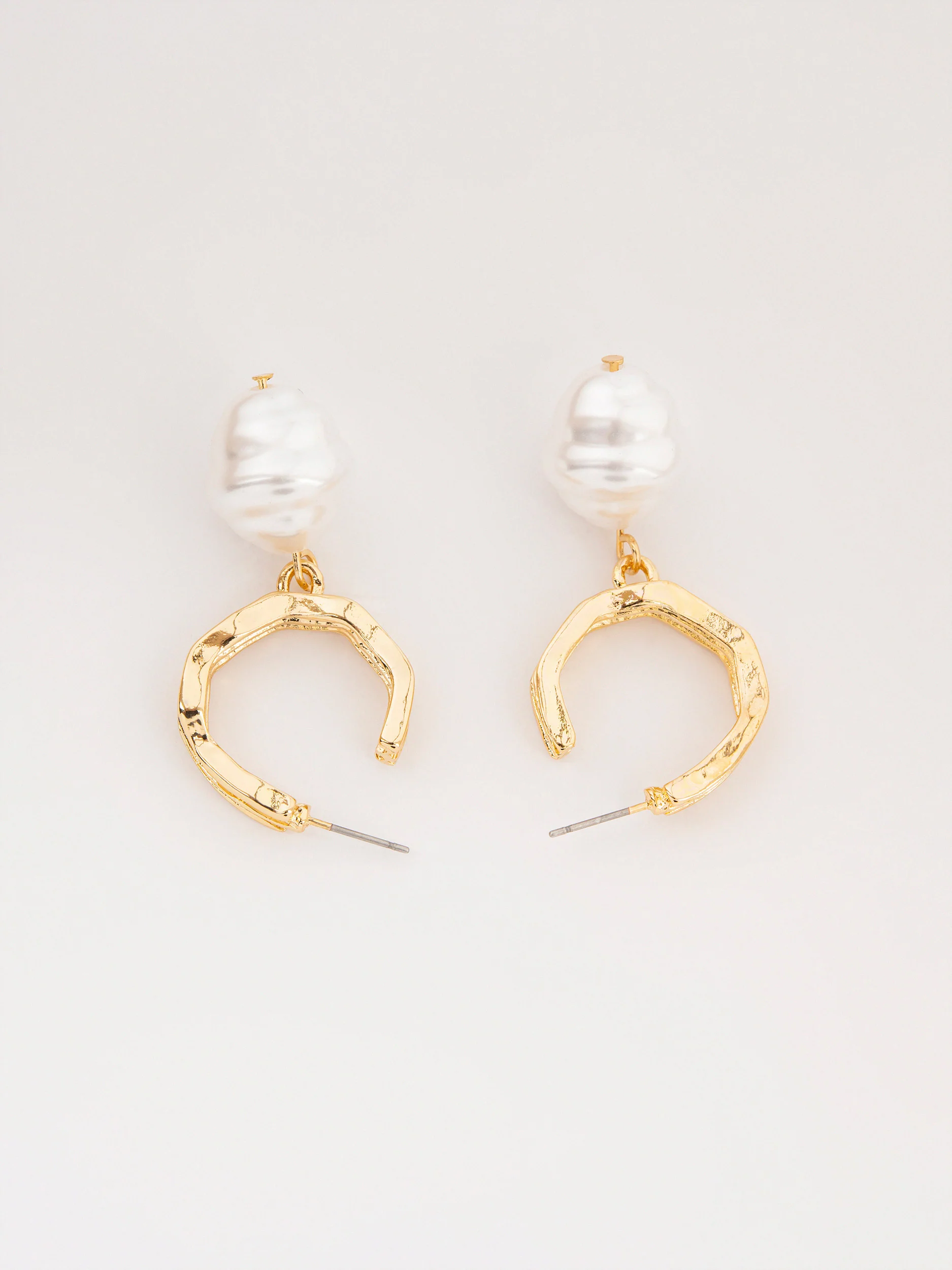 Pearl Drop Hoops - Image 2