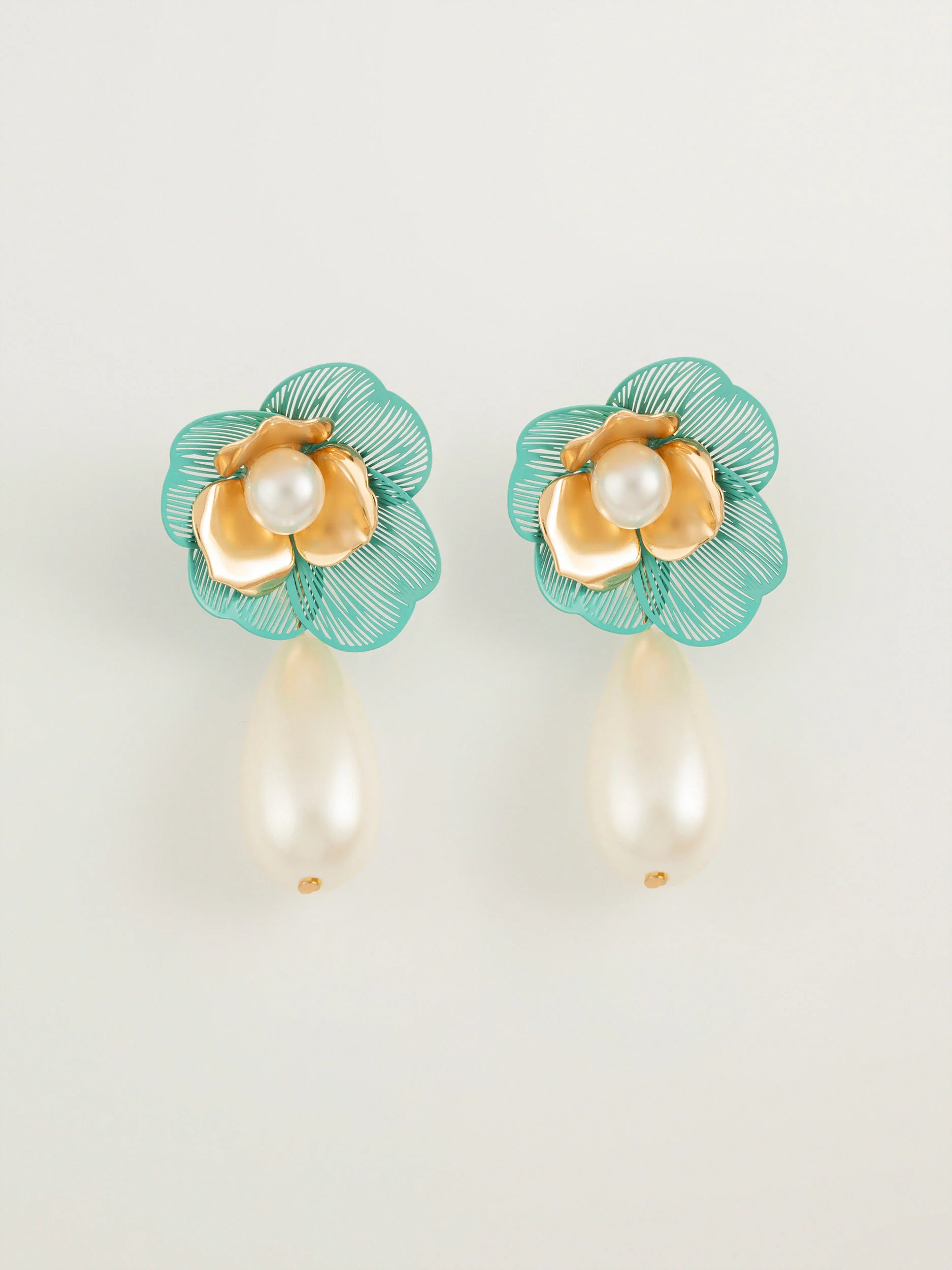 Floral Drop Earrings - Image 3