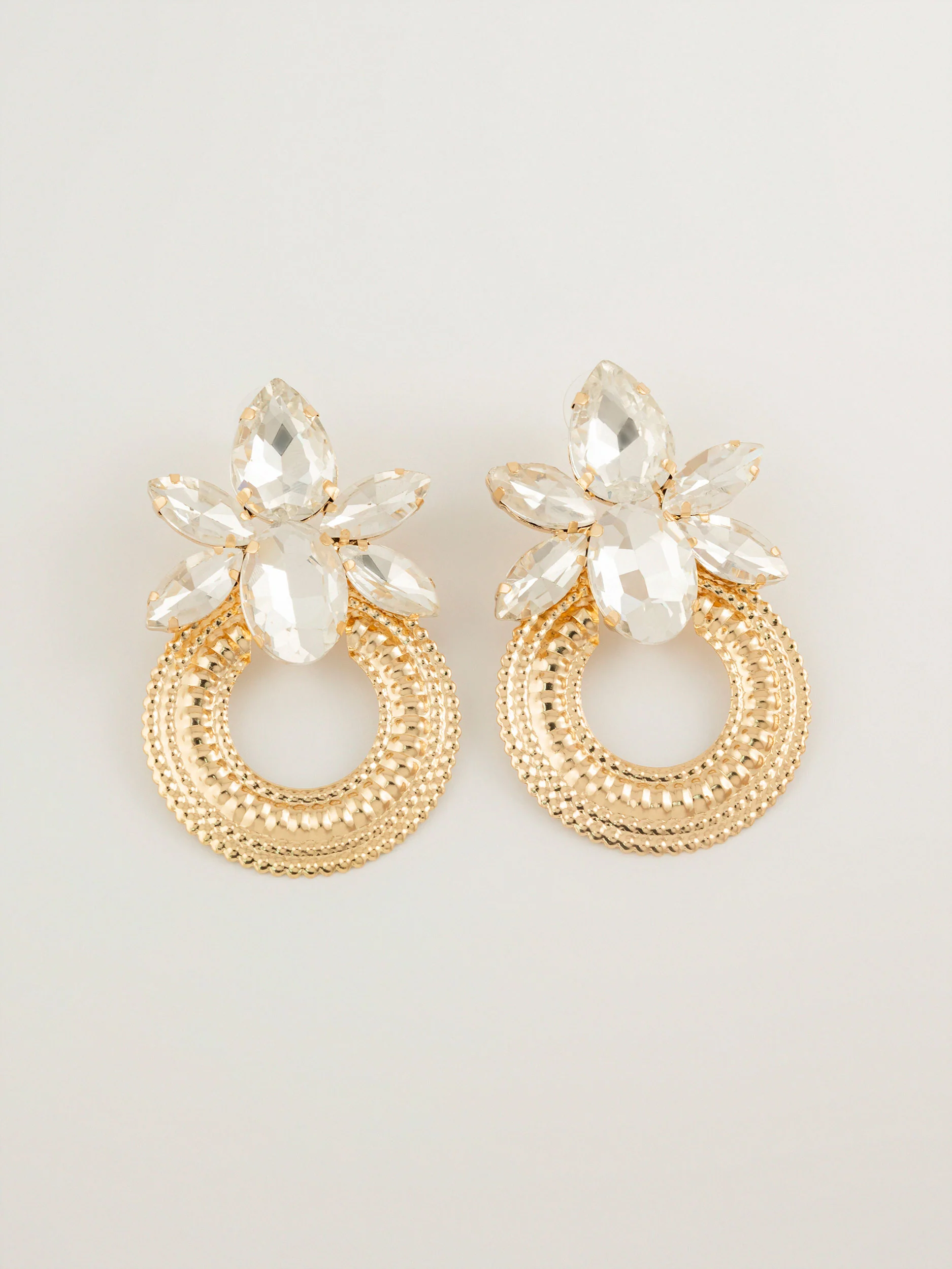 Floral Crystal Earrings - Image 2