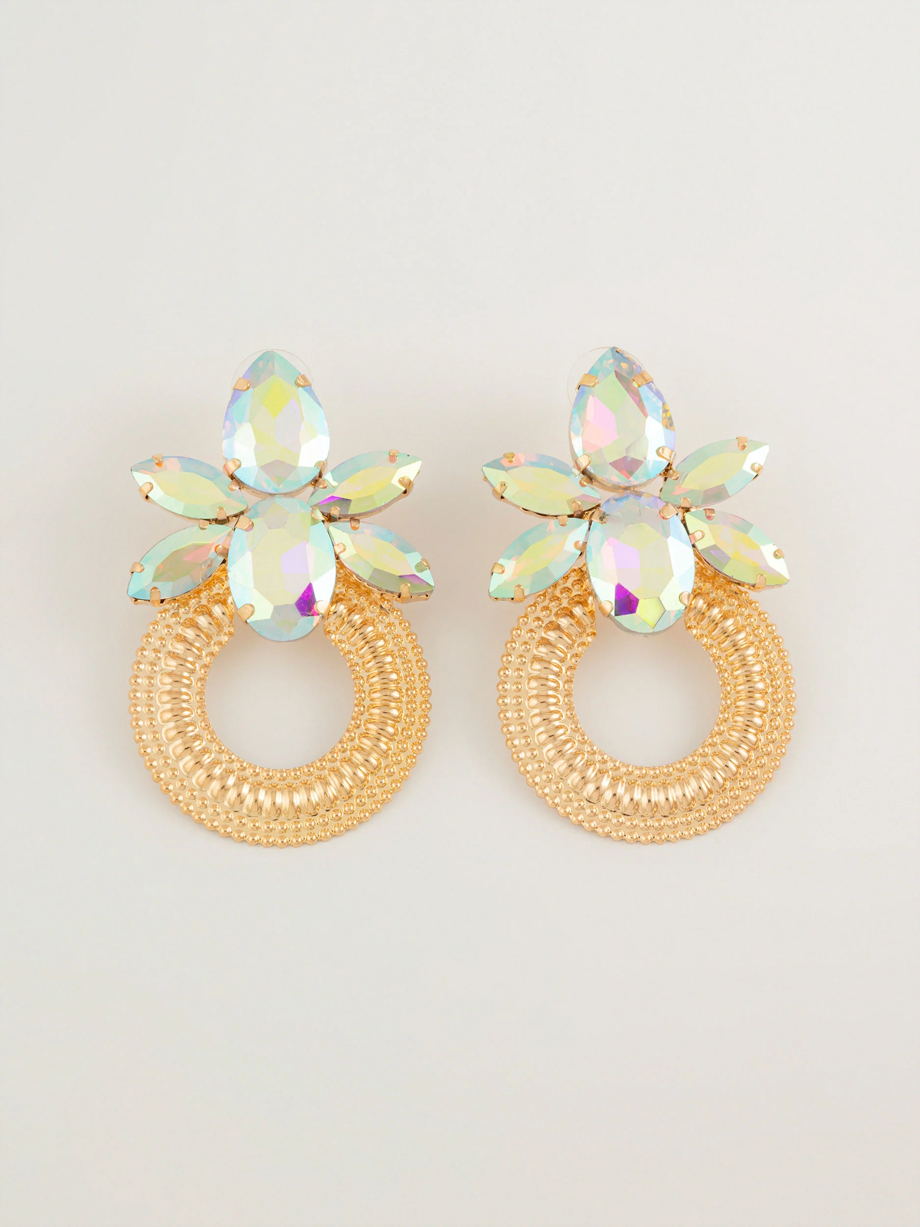 Floral Crystal Earrings - Image 3