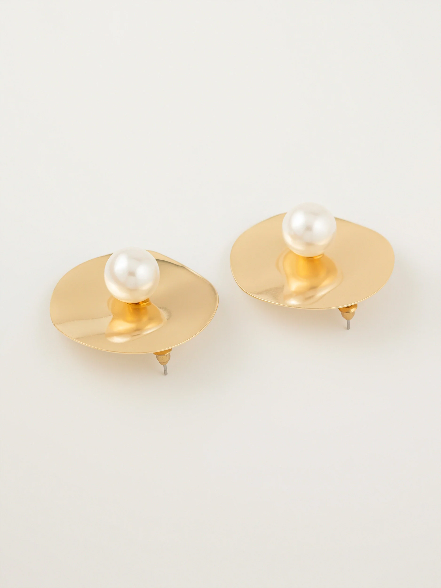 Pearl Disc Earrings - Image 2
