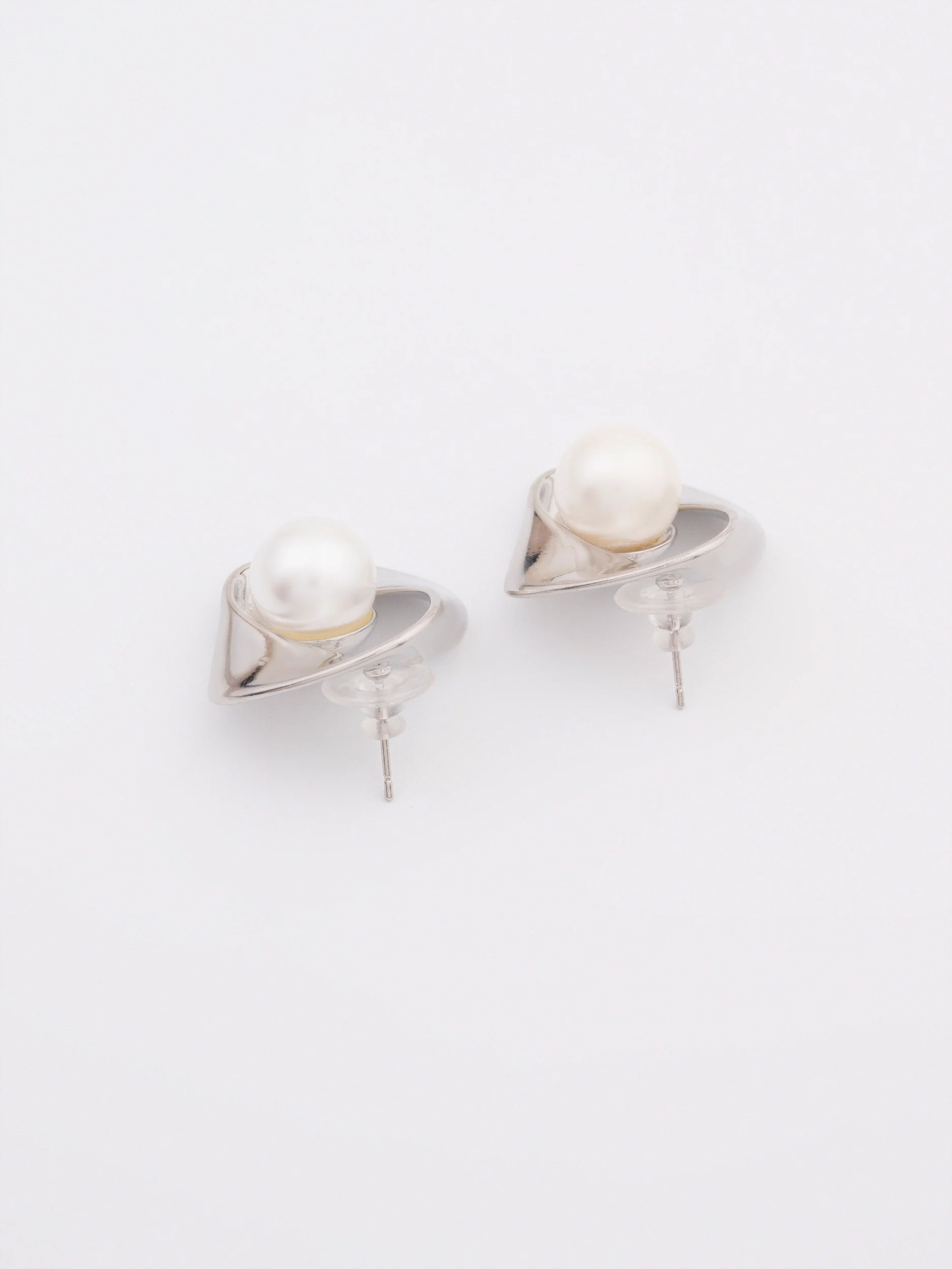 Pearl Stud Earrings - Image 2