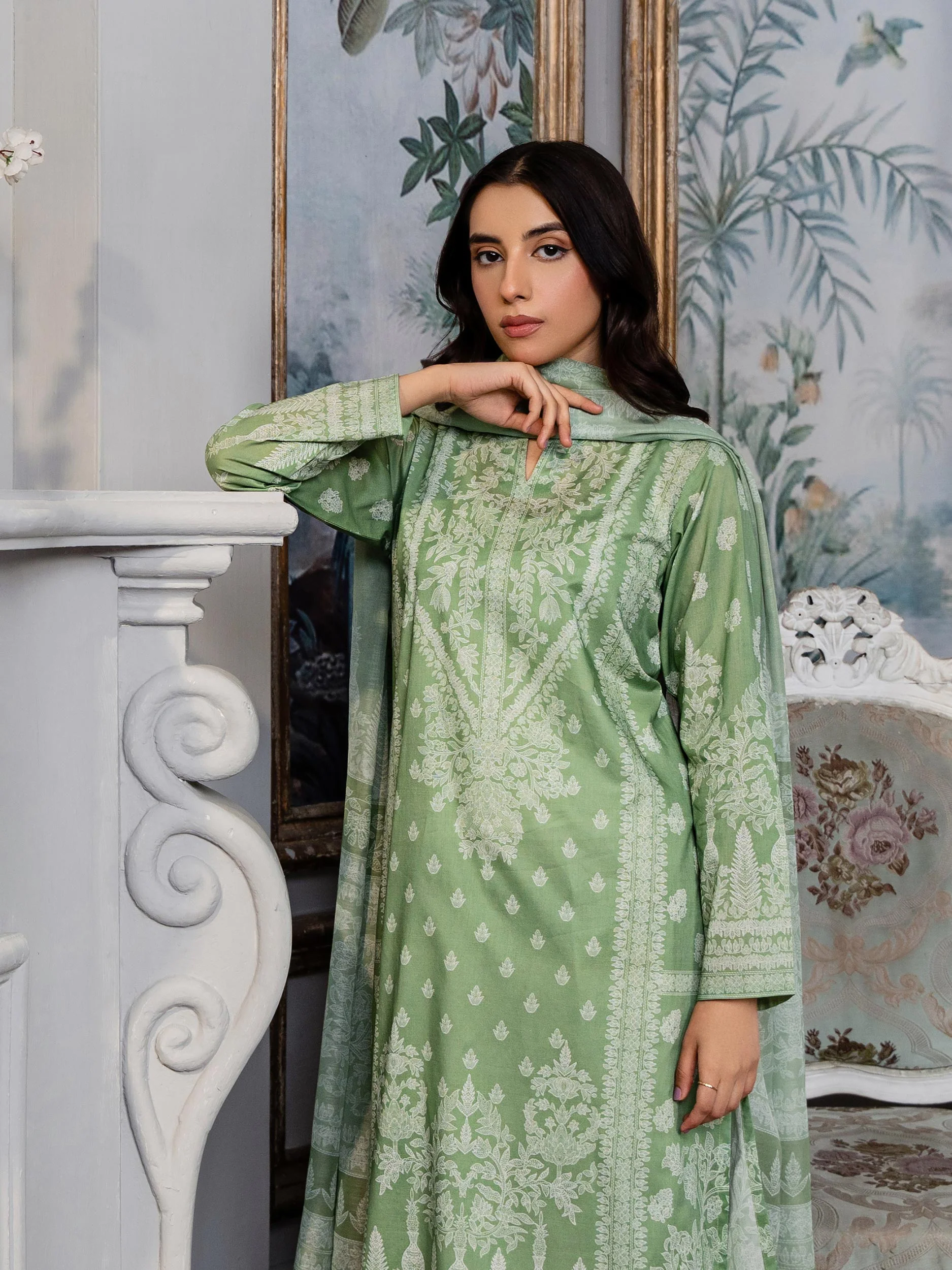 2 Piece Lawn Suit-Paste Print (Pret) - Image 3