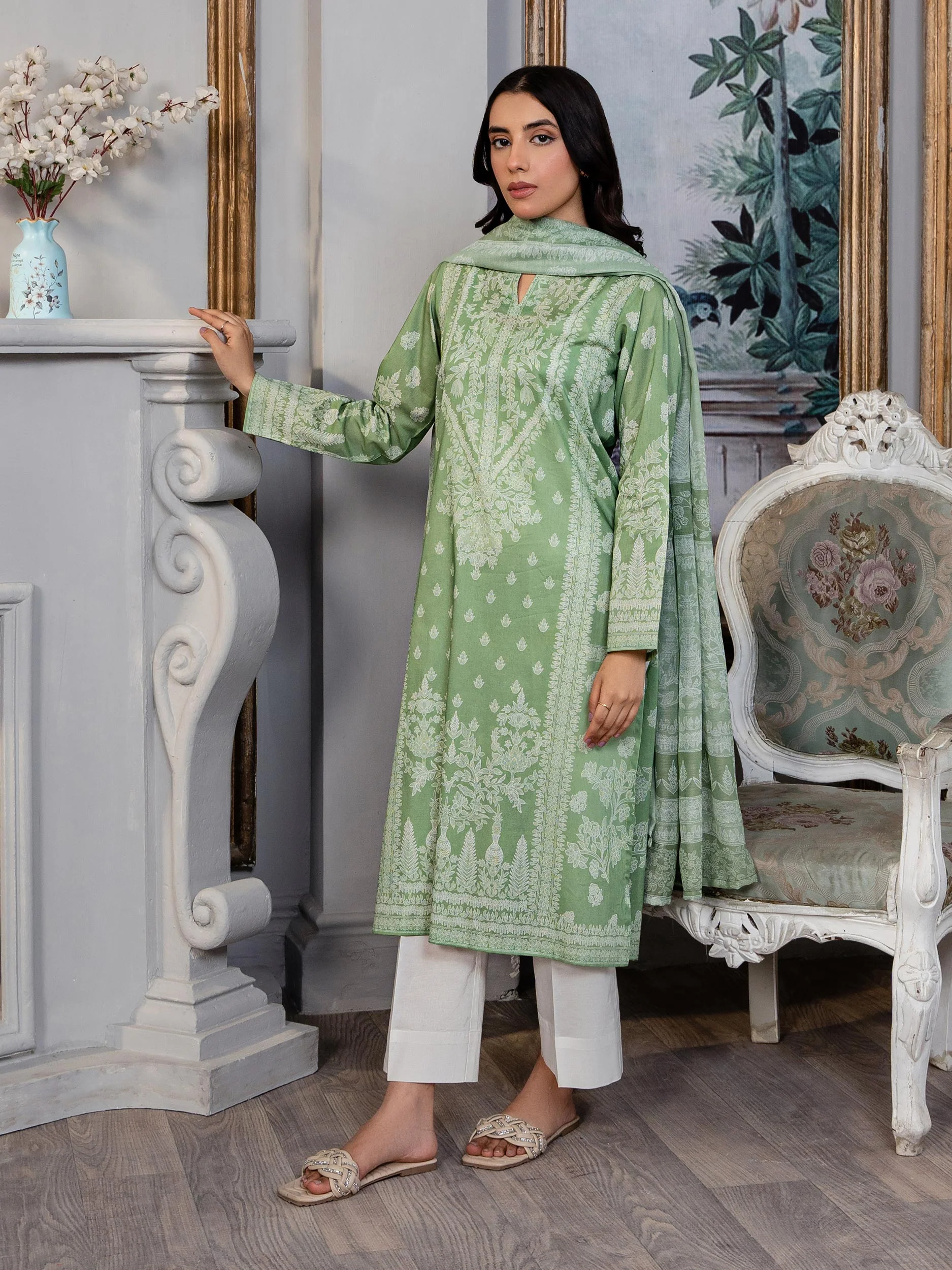2 Piece Lawn Suit-Paste Print (Pret) - Image 4