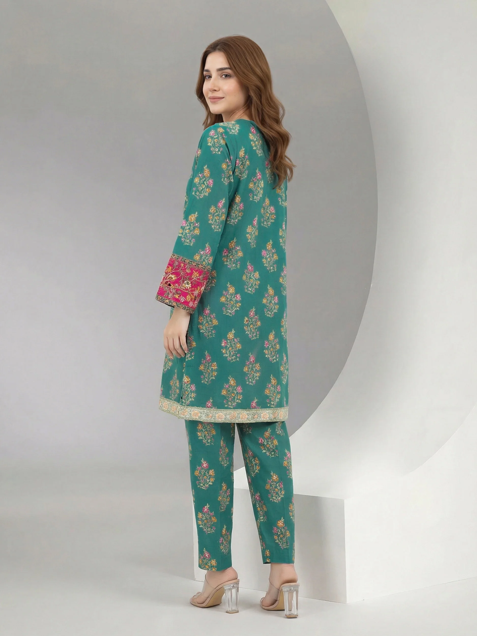 2 Piece Khaddar Suit- Embroidered (Pret) - Image 2