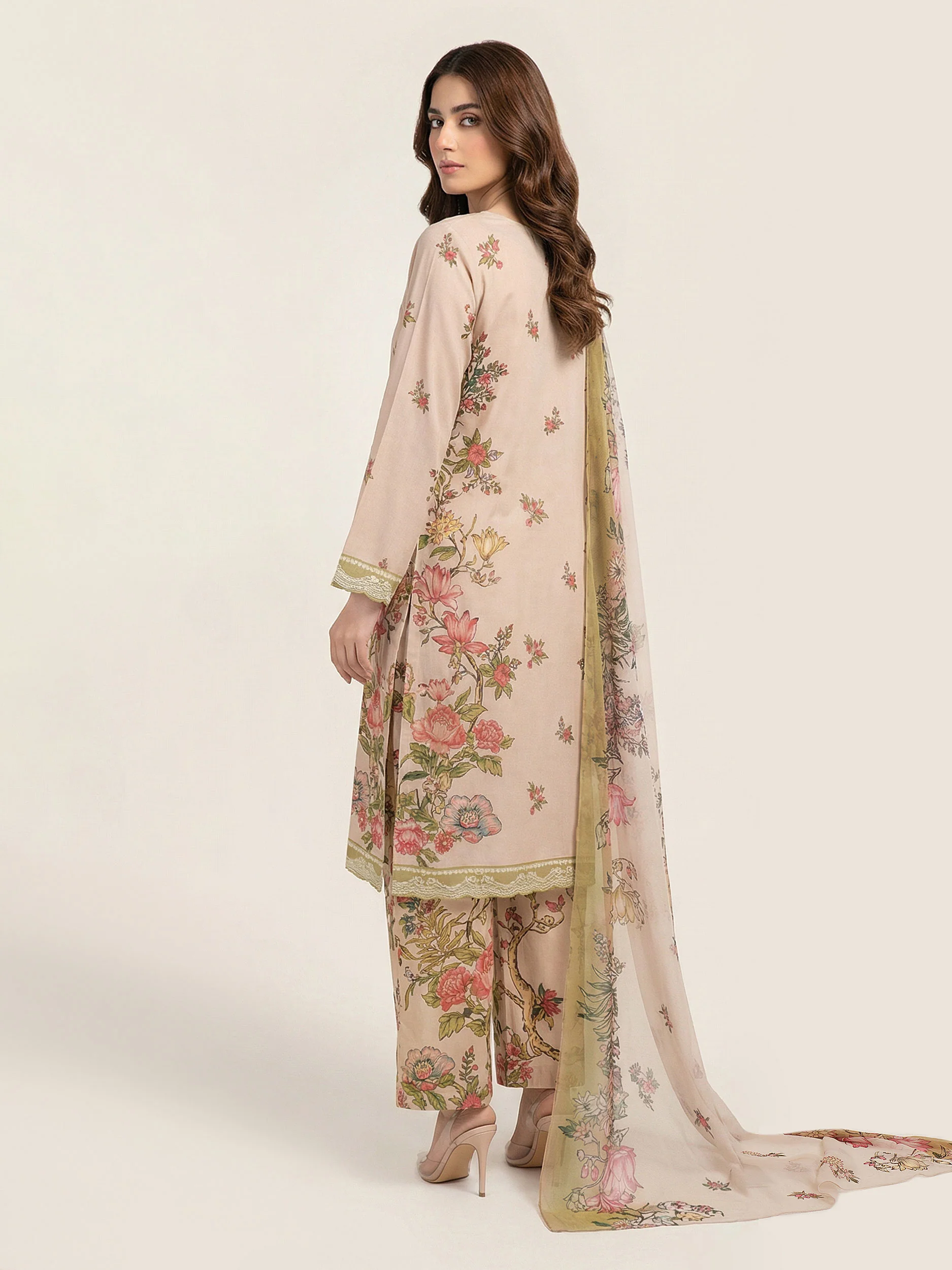 3 Piece Linen Suit- Embroidered (Pret) - Image 2