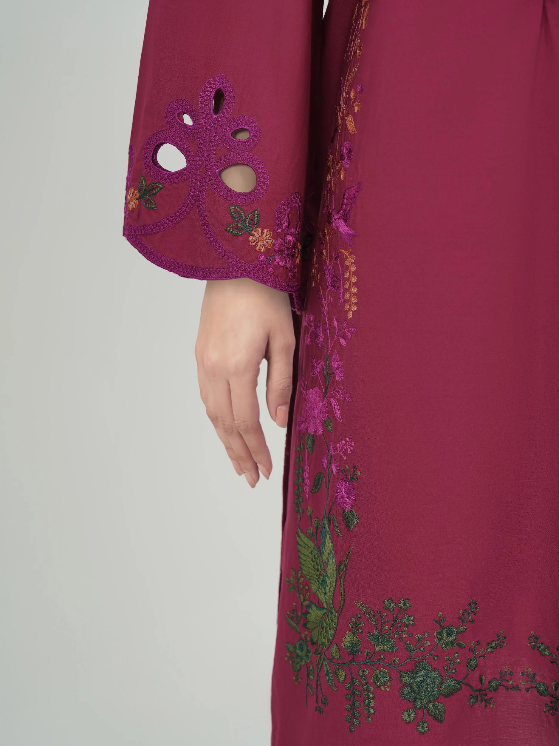 2 Piece Cambric Suit- Embroidered (Pret) - Image 5