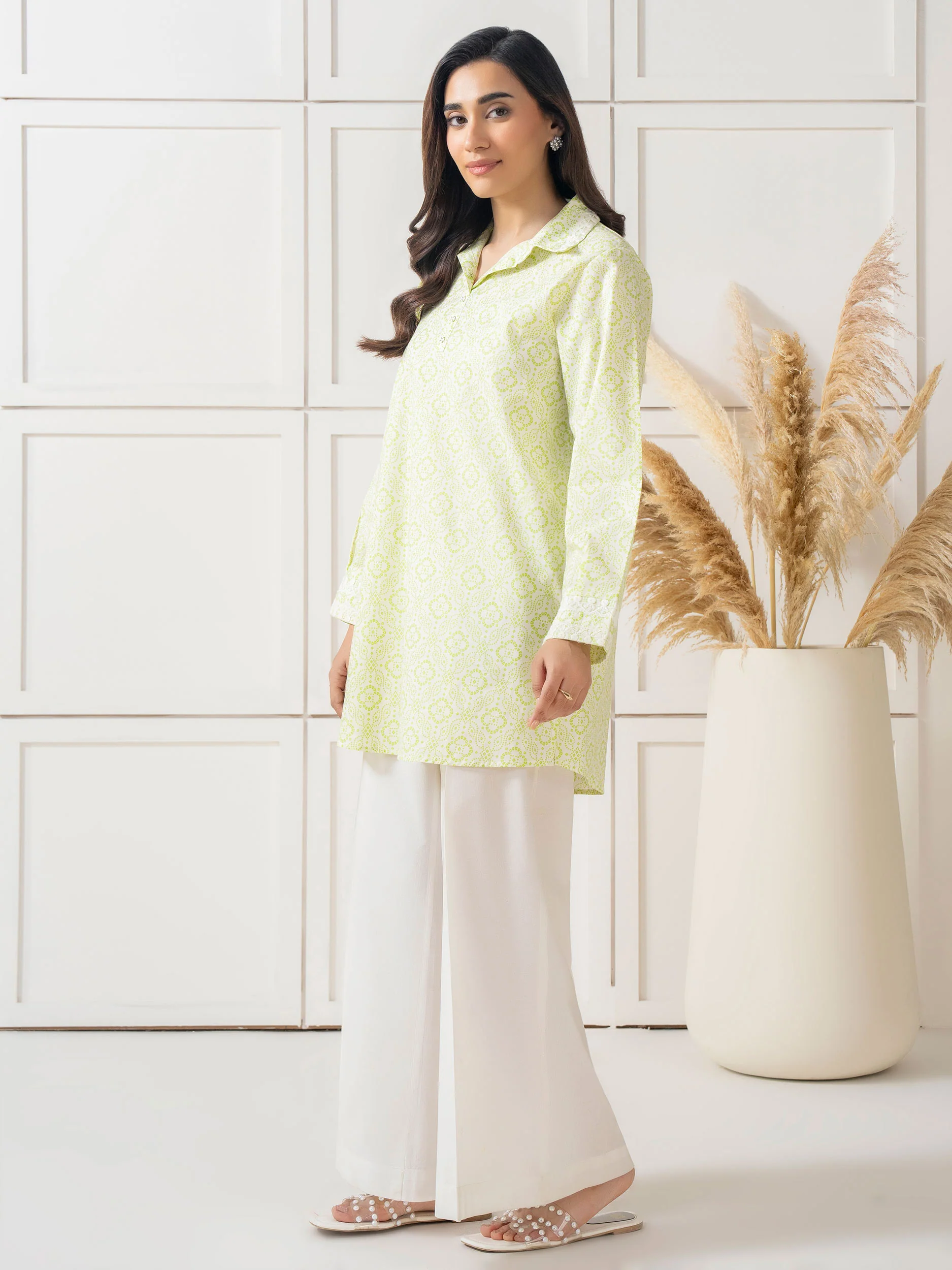 Cambric Kurti-Printed (Pret) - Image 3