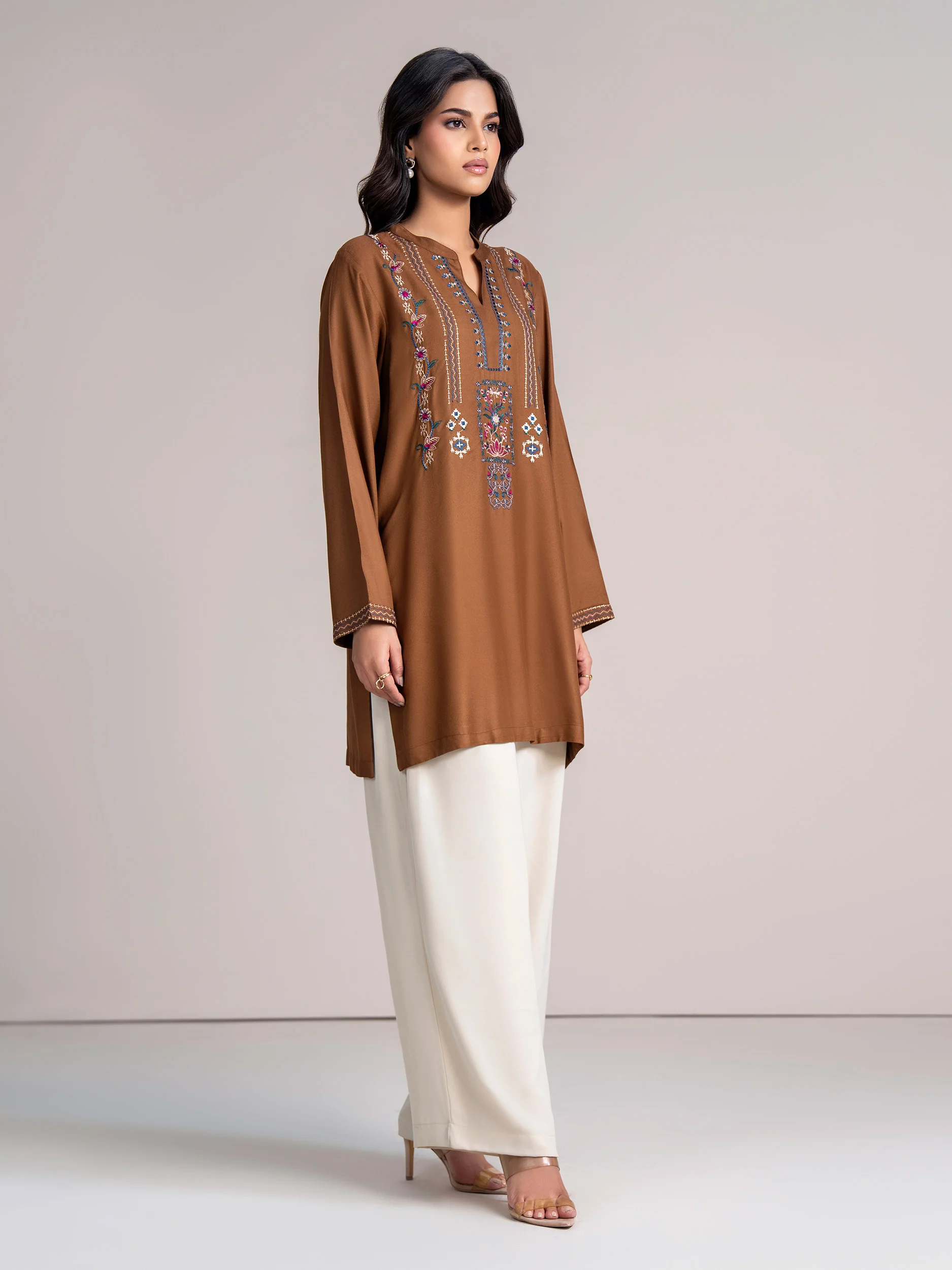 Crepe Kurti- Embroidered (Pret) - Image 3
