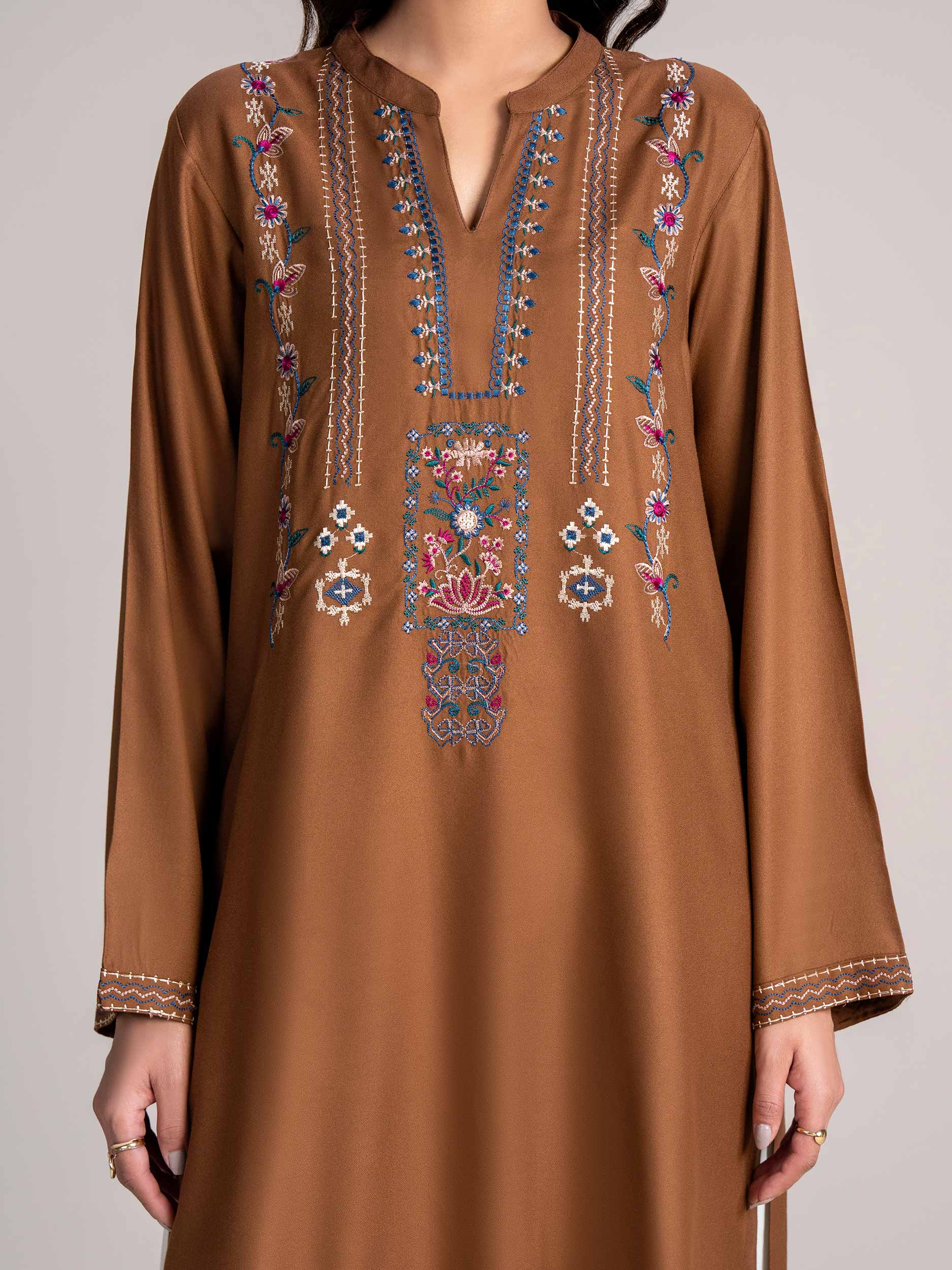 Crepe Kurti- Embroidered (Pret) - Image 5