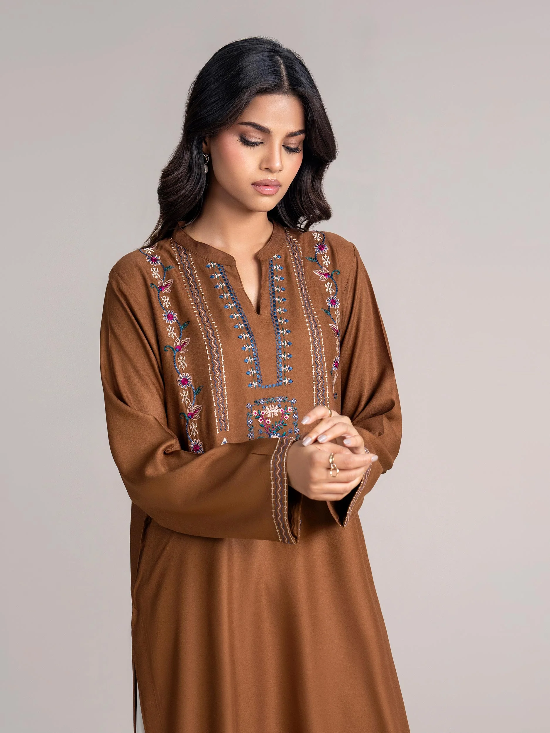 Crepe Kurti- Embroidered (Pret) - Image 6