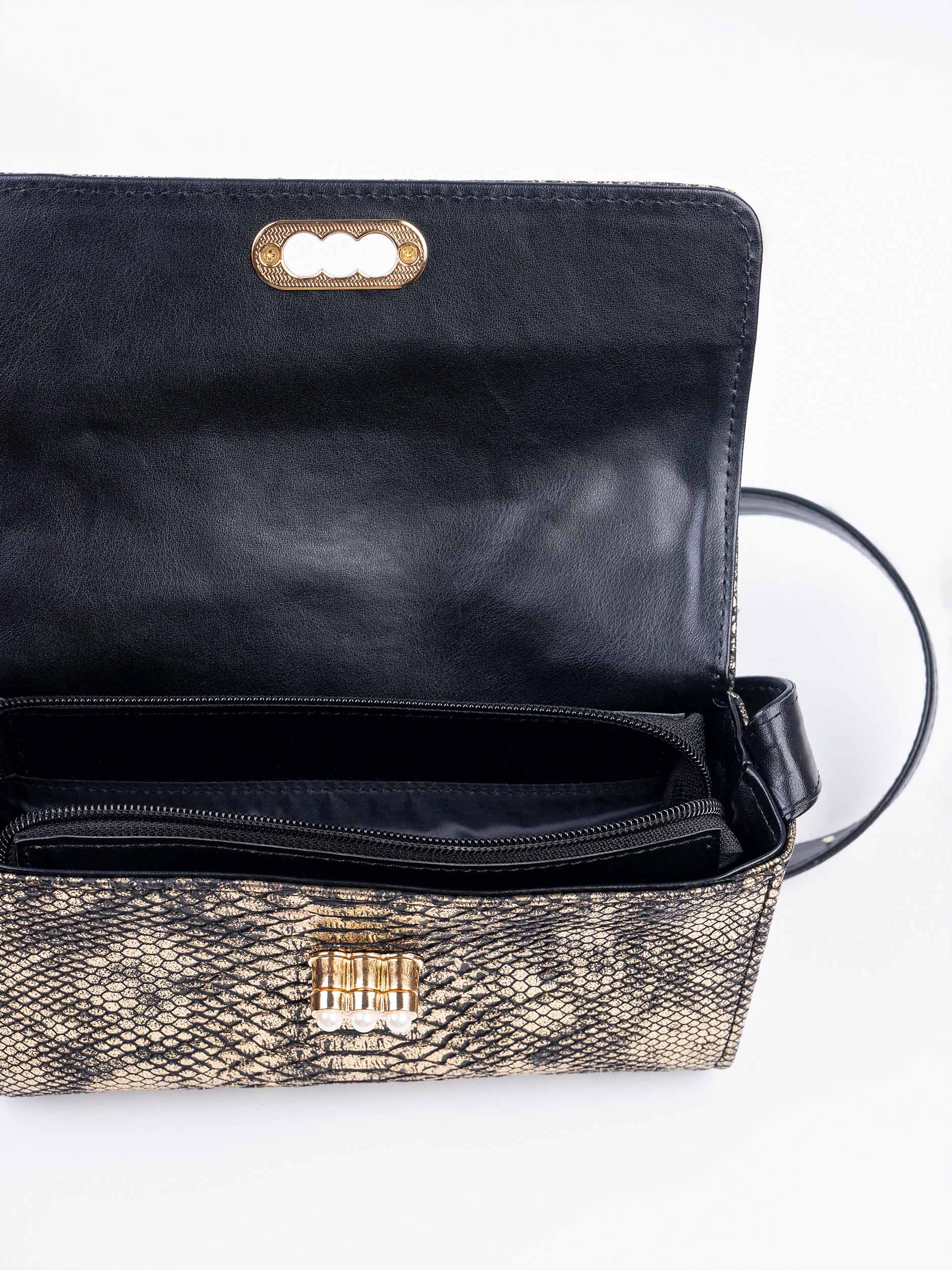 Snake Textured Hand Bag - Image 4
