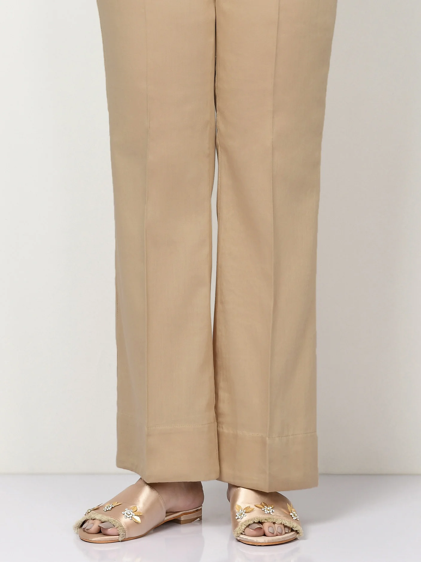Basic Cambric Pants - Light Brown - Image 3
