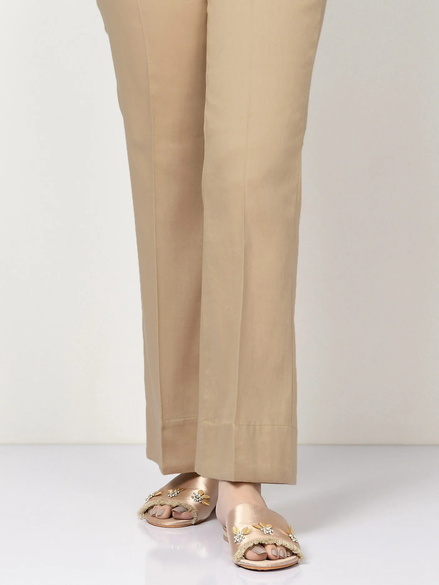 Basic Cambric Pants - Light Brown - Image 4