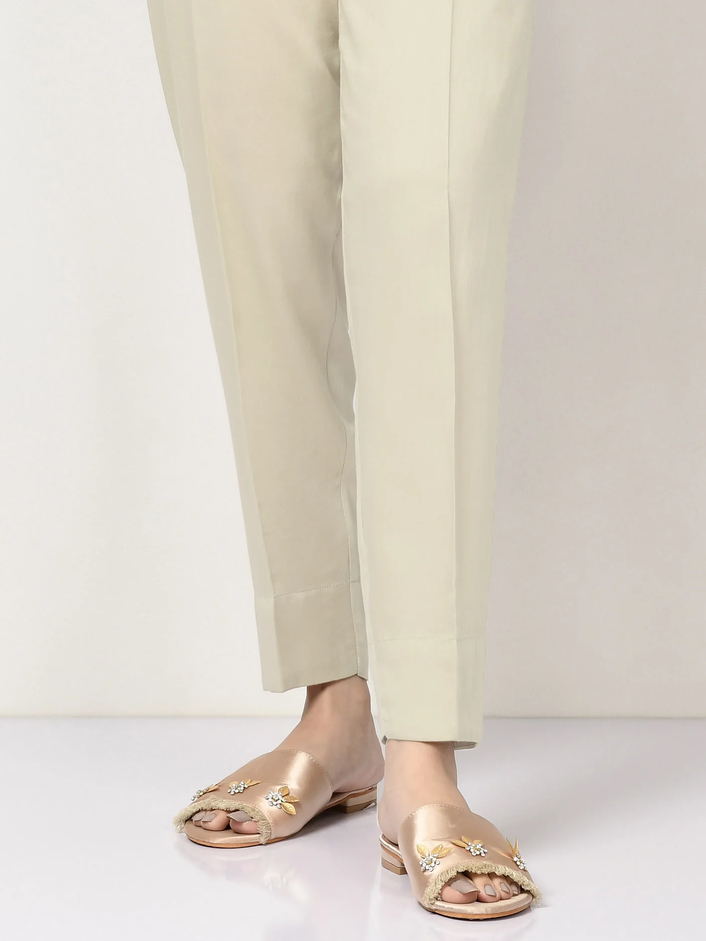 Satin Trouser -  Beige - Image 2