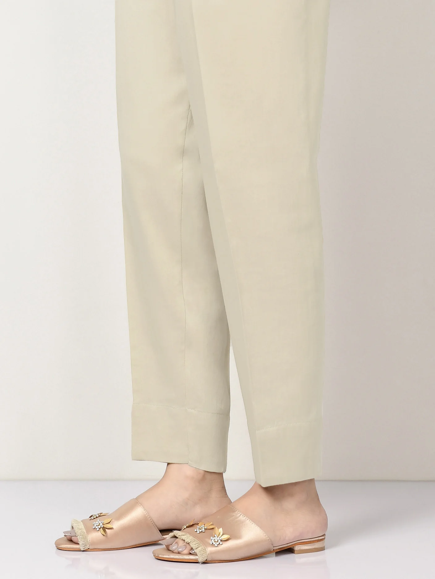 Satin Trouser -  Beige - Image 3