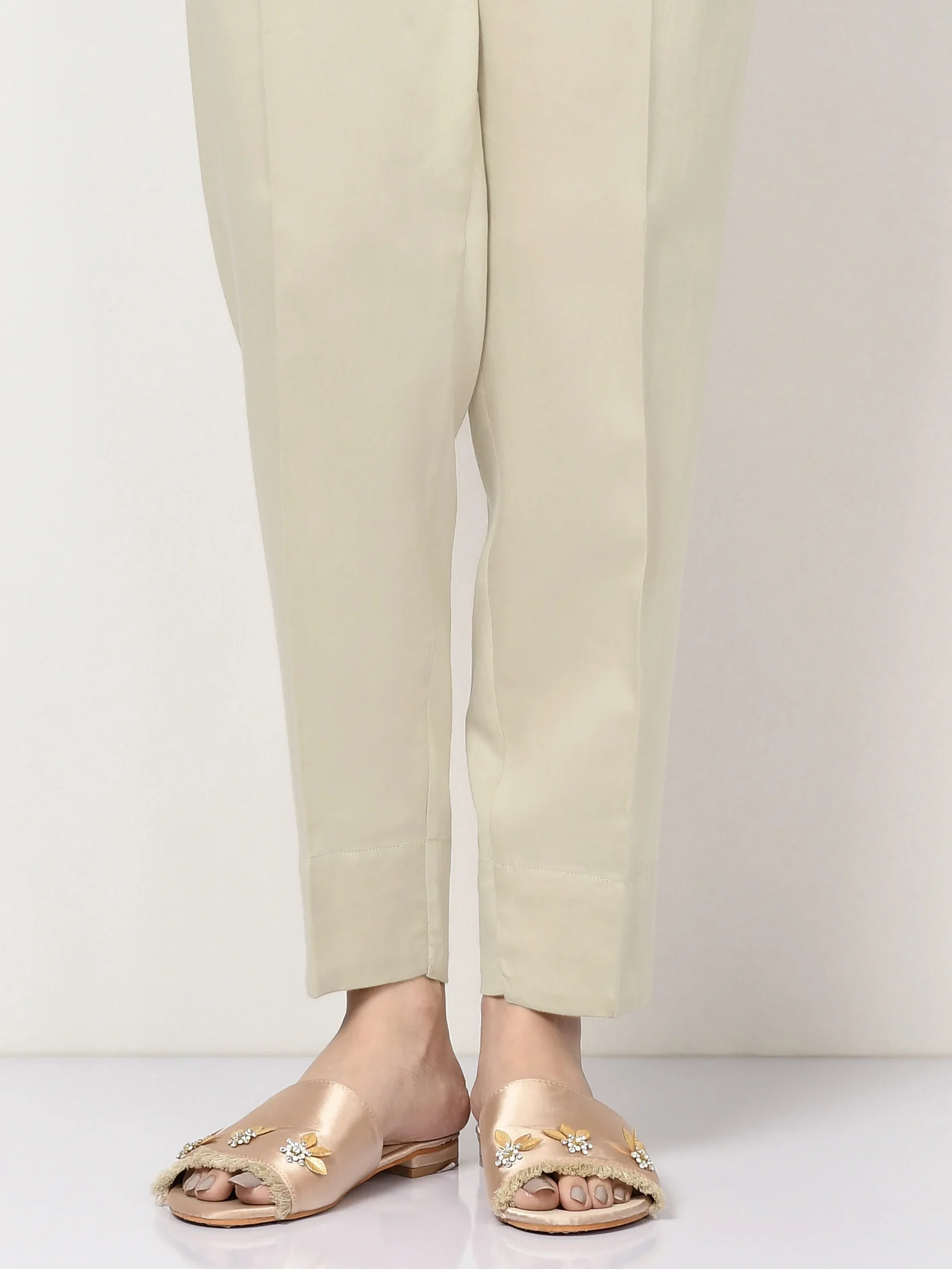 Satin Trouser -  Beige - Image 4