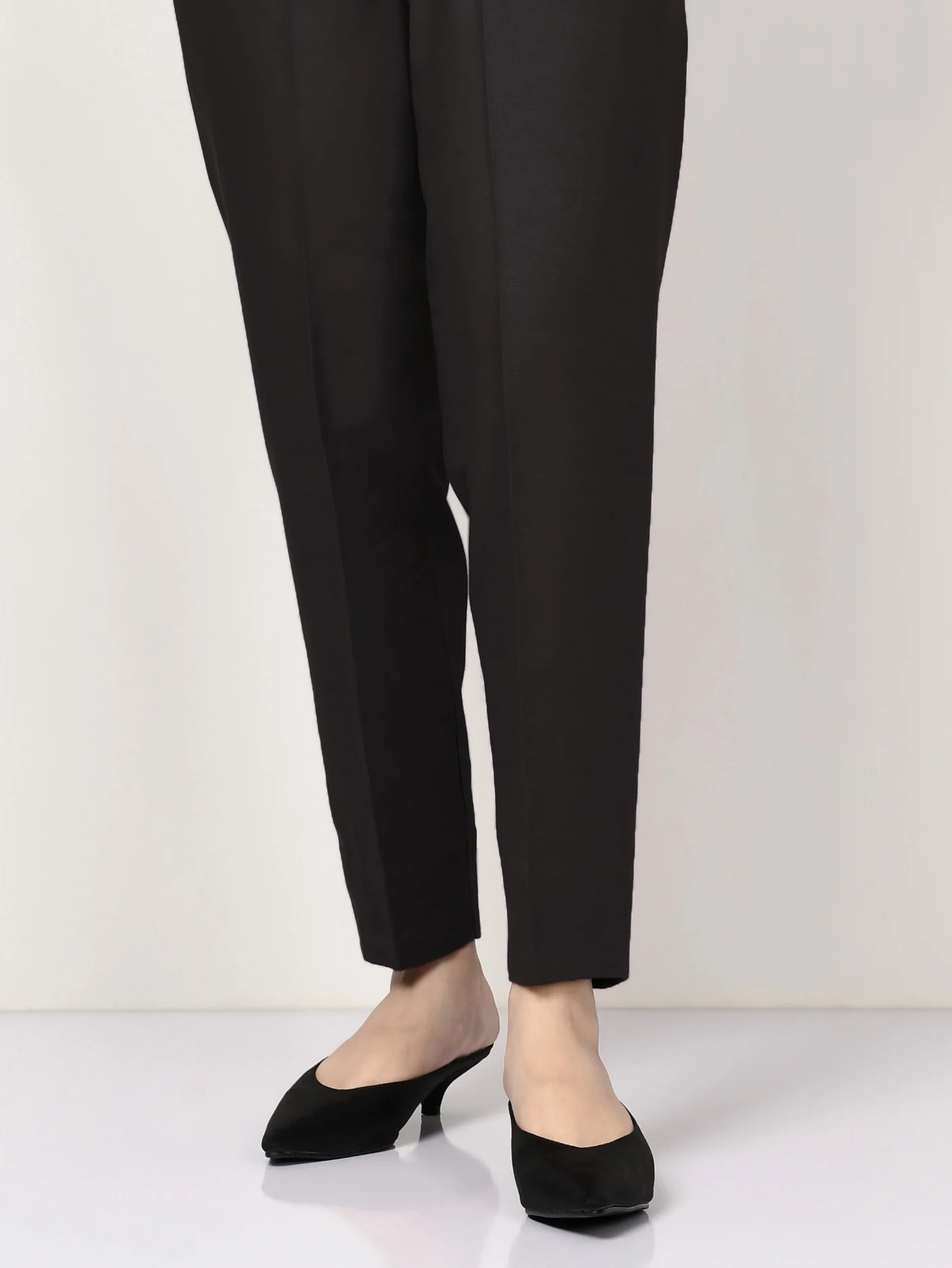 Raw Silk Trouser -  Black - Image 2