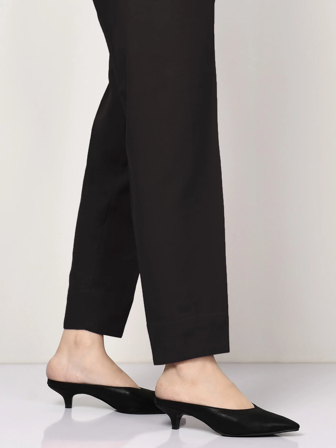 Raw Silk Trouser -  Black - Image 3