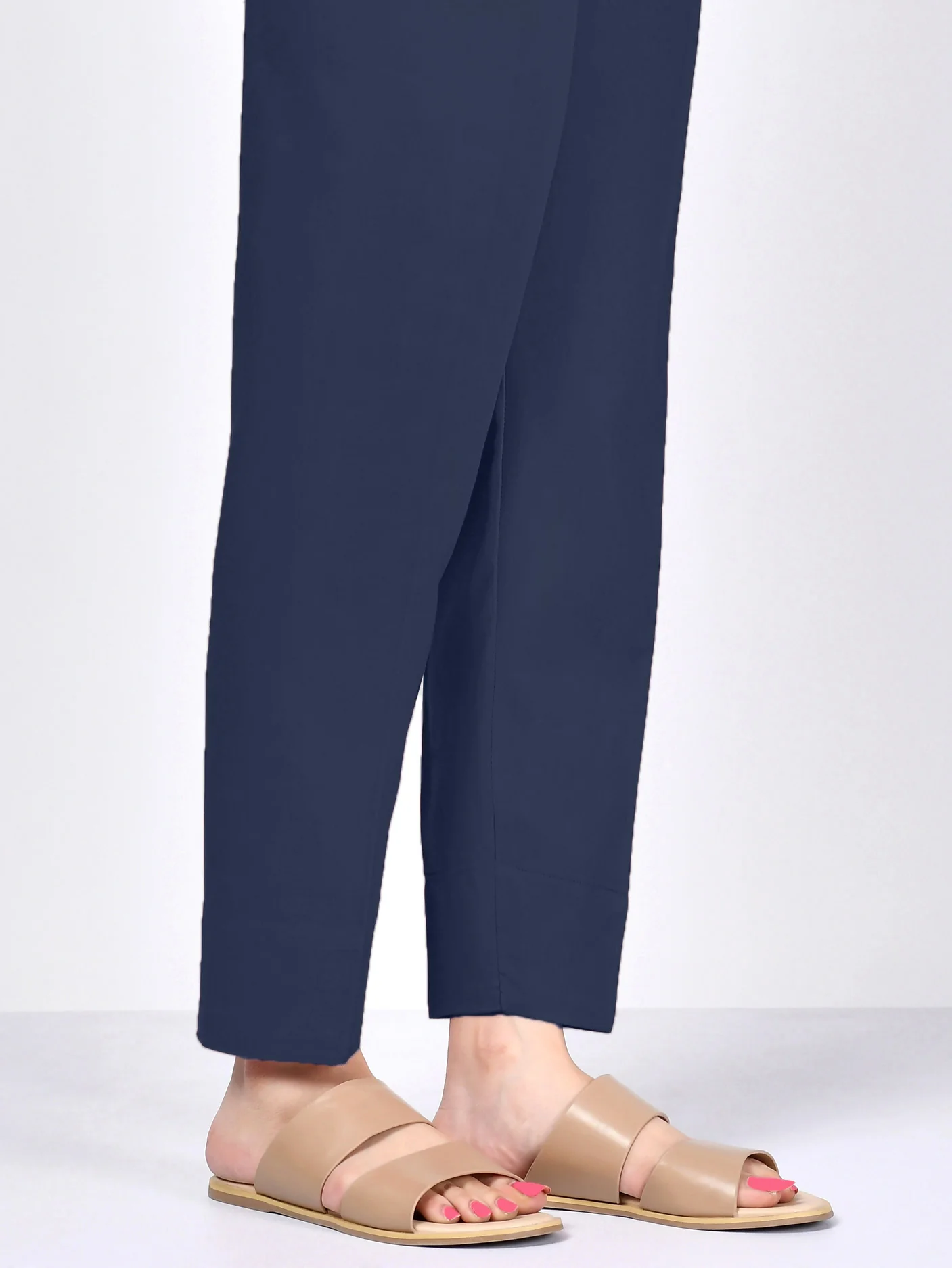 Satin Trousers - Navy Blue - Image 3