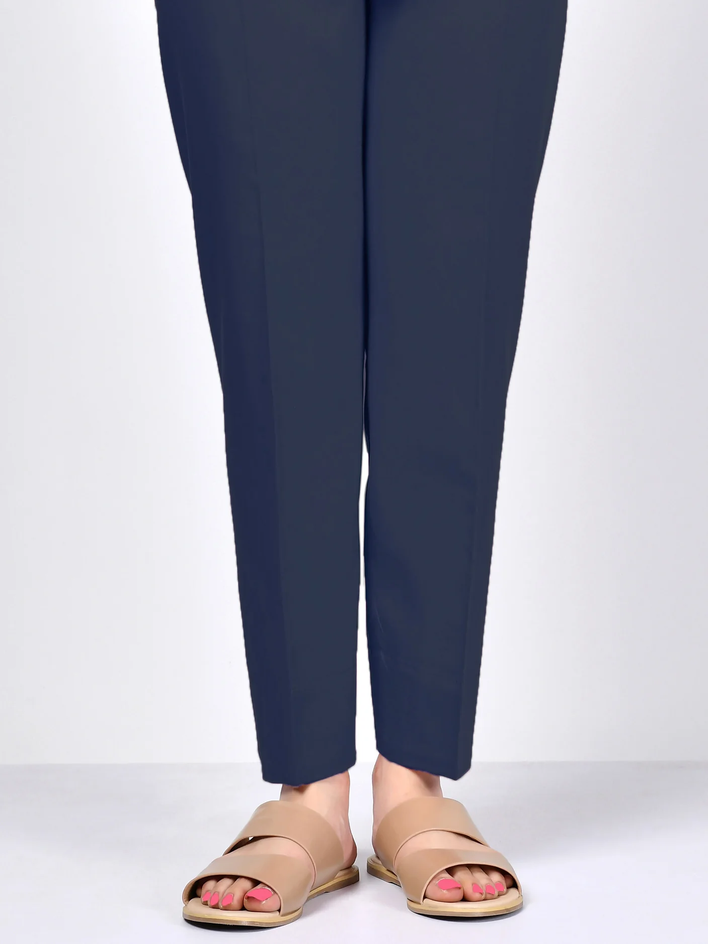 Satin Trousers - Navy Blue - Image 4