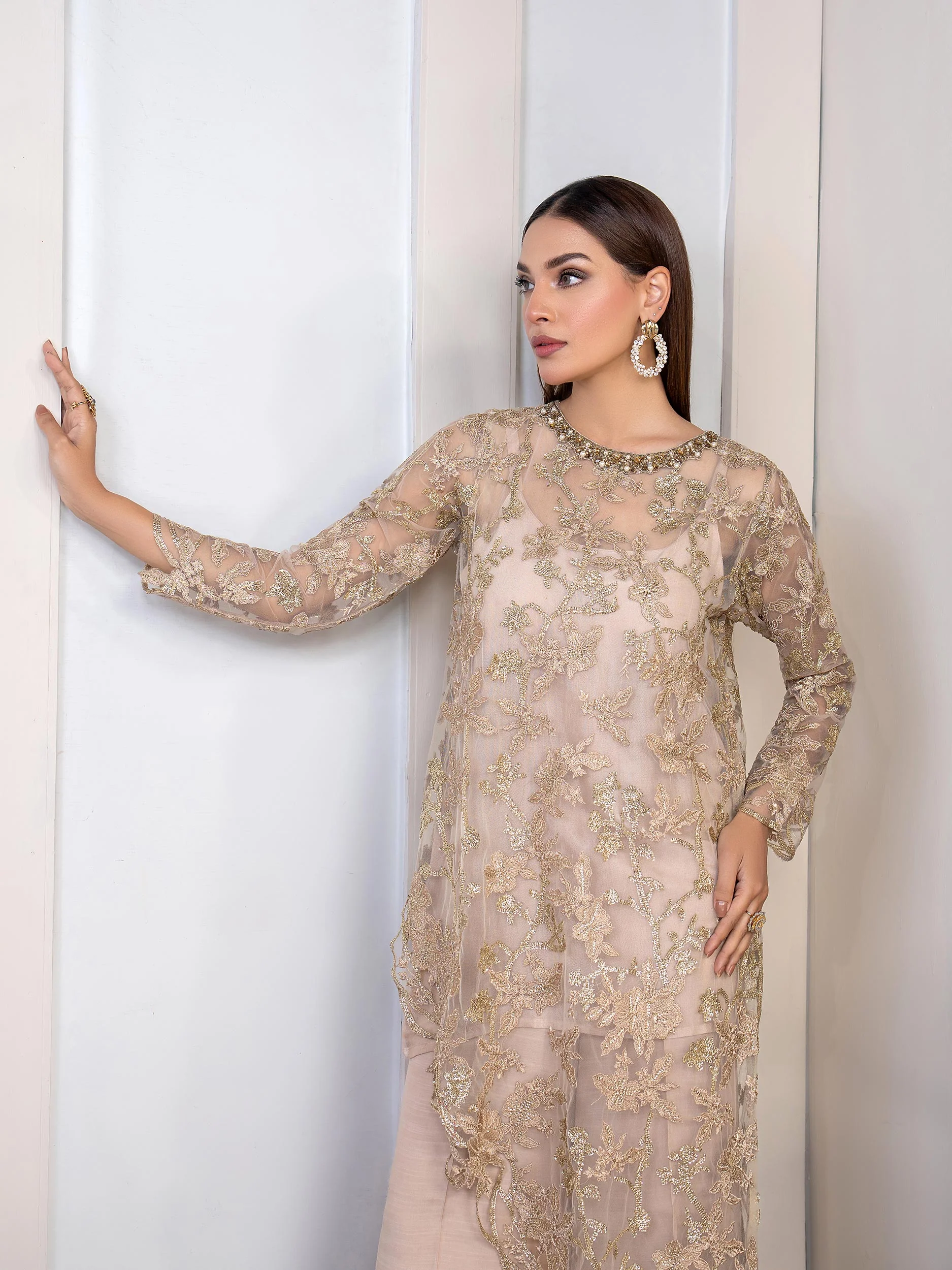 3 Piece Net Suit-Embroidered(Pret) - Image 5