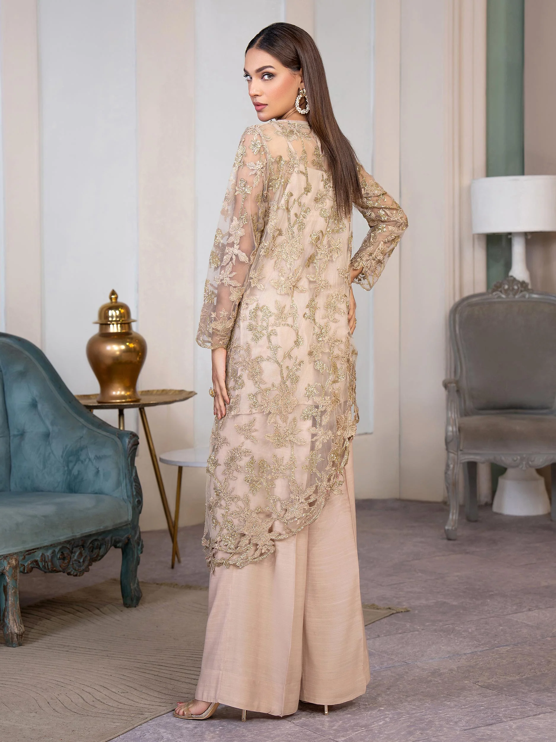 3 Piece Net Suit-Embroidered(Pret) - Image 6