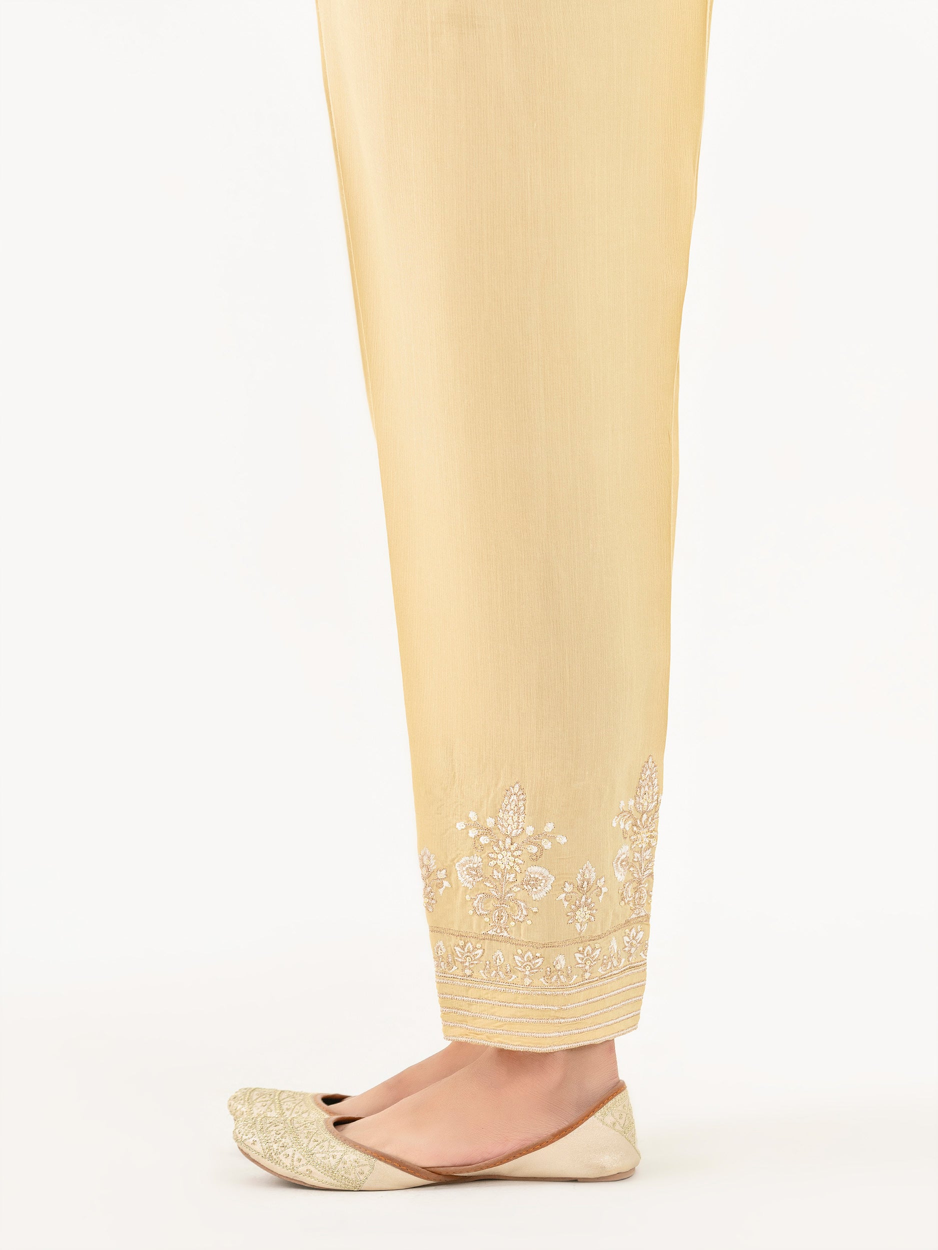 Raw Silk Trouser-Embroidered (Pret) - Image 3