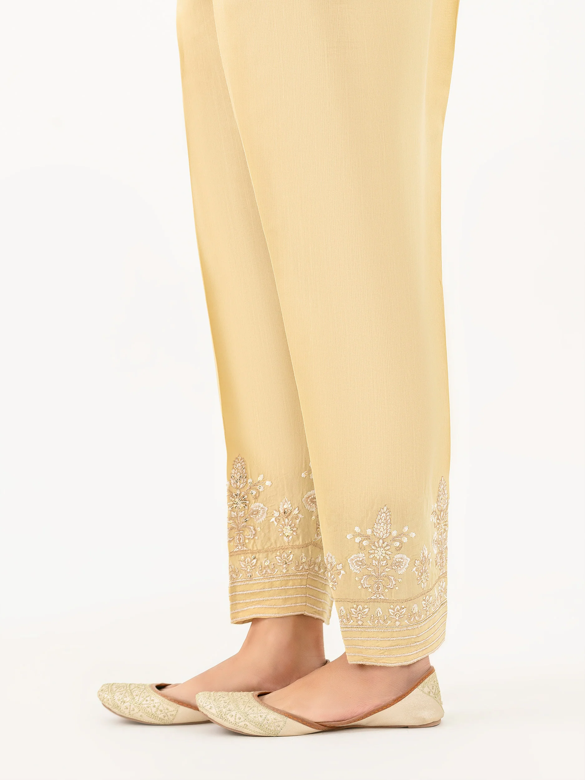 Raw Silk Trouser-Embroidered (Pret) - Image 4