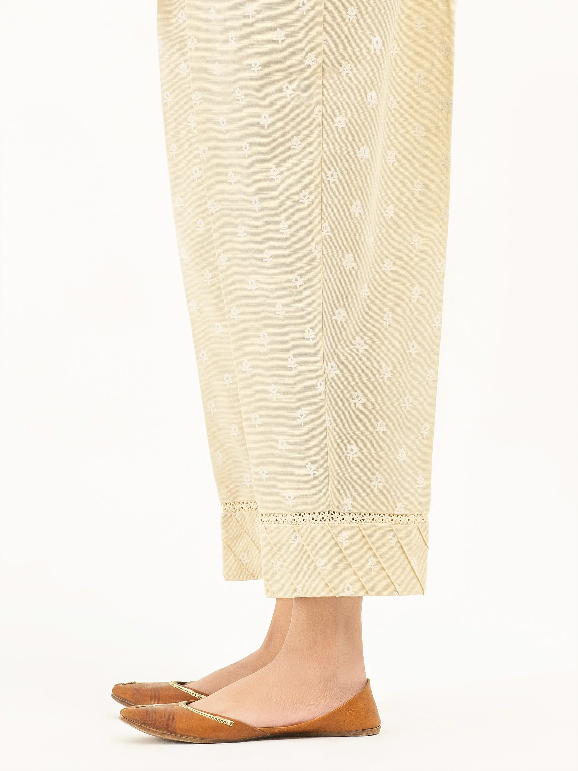 Embossed Khaddar Trousers (Pret) - Image 3