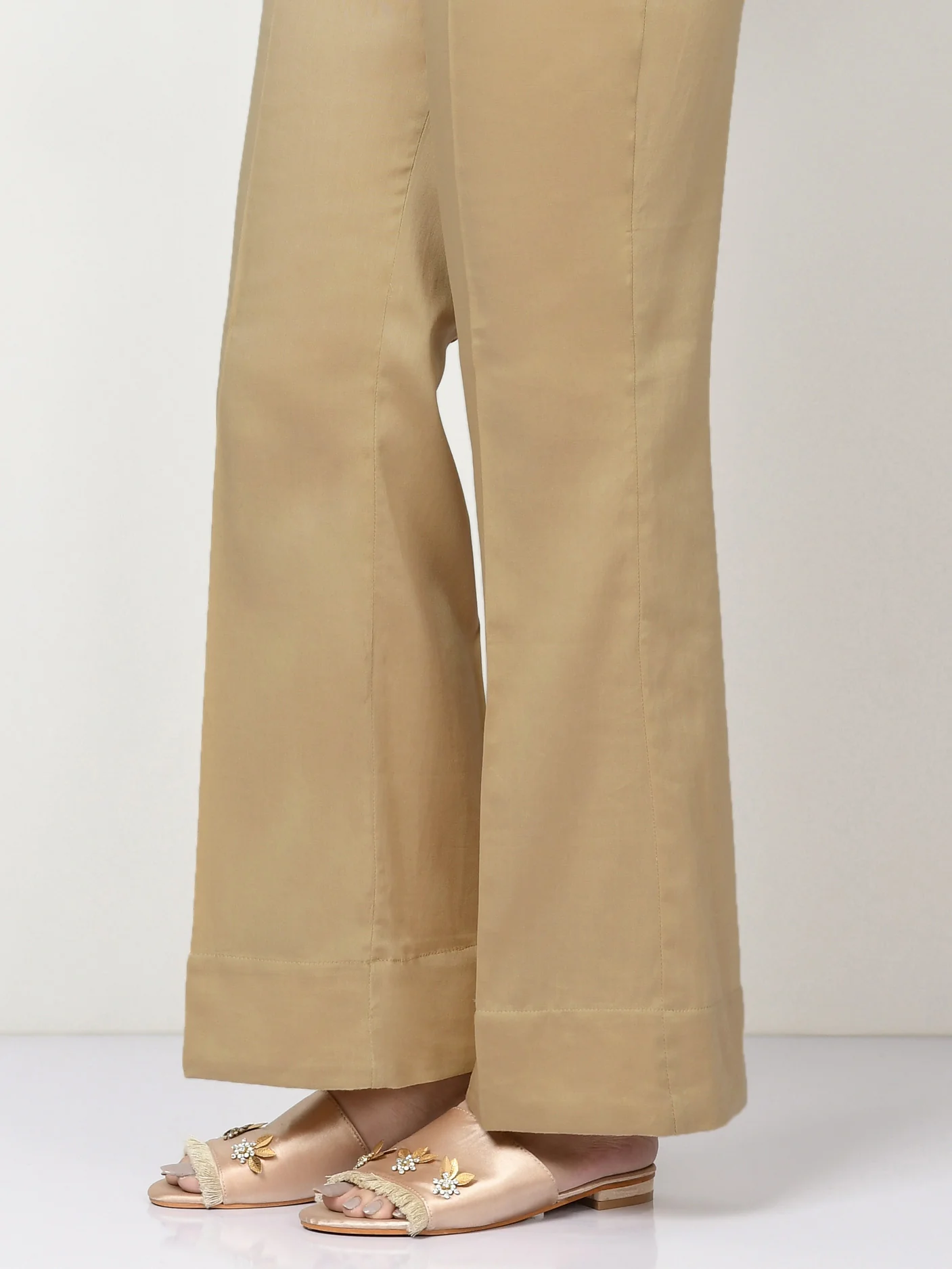 Cambric Bootcut Trouser - Dark Beige - Image 3