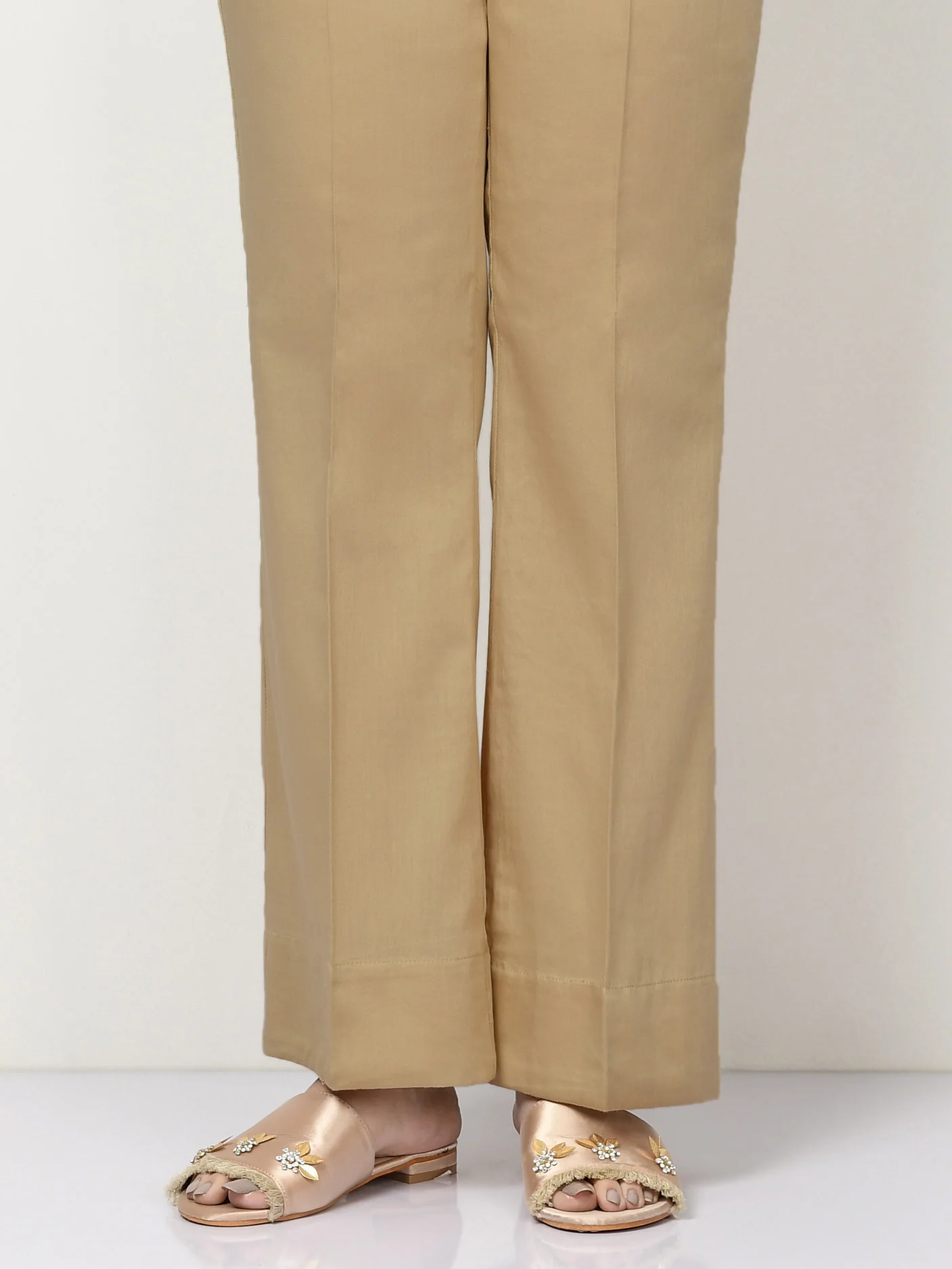Cambric Bootcut Trouser - Dark Beige - Image 4