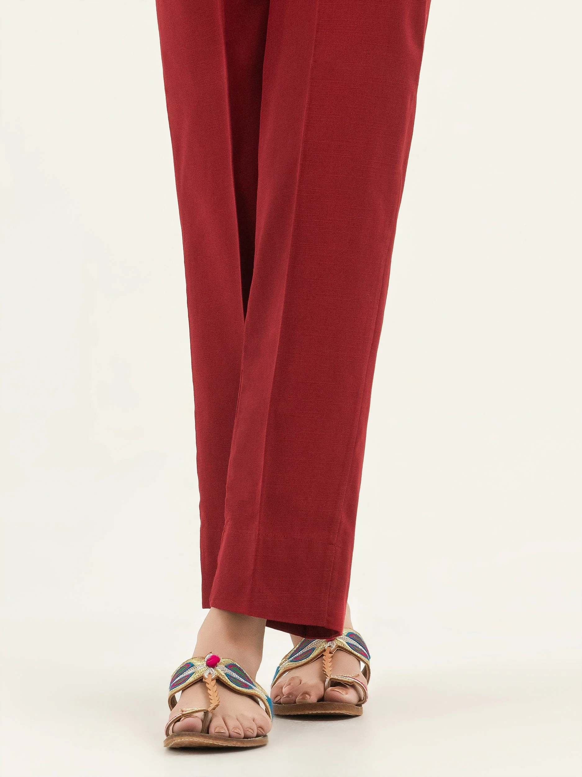 Dyed Khaddar Trousers(Pret) - Image 3