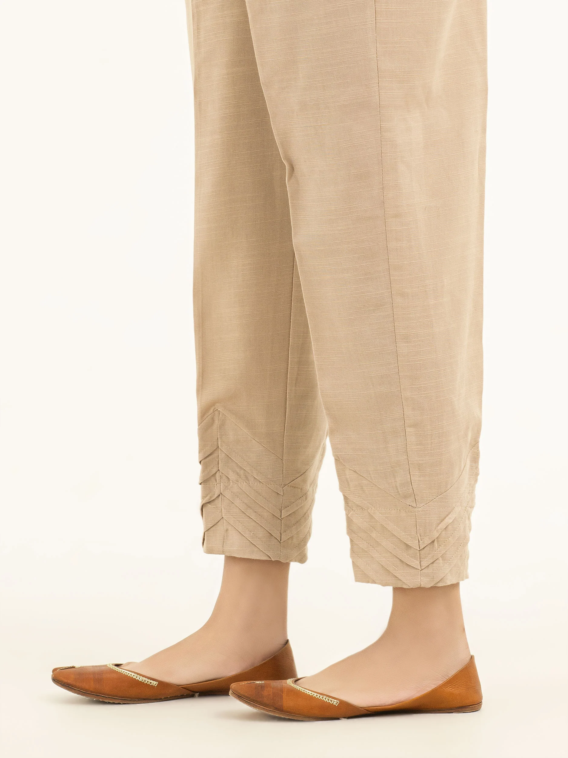 Pleated Khaddar Trousers - Image 2