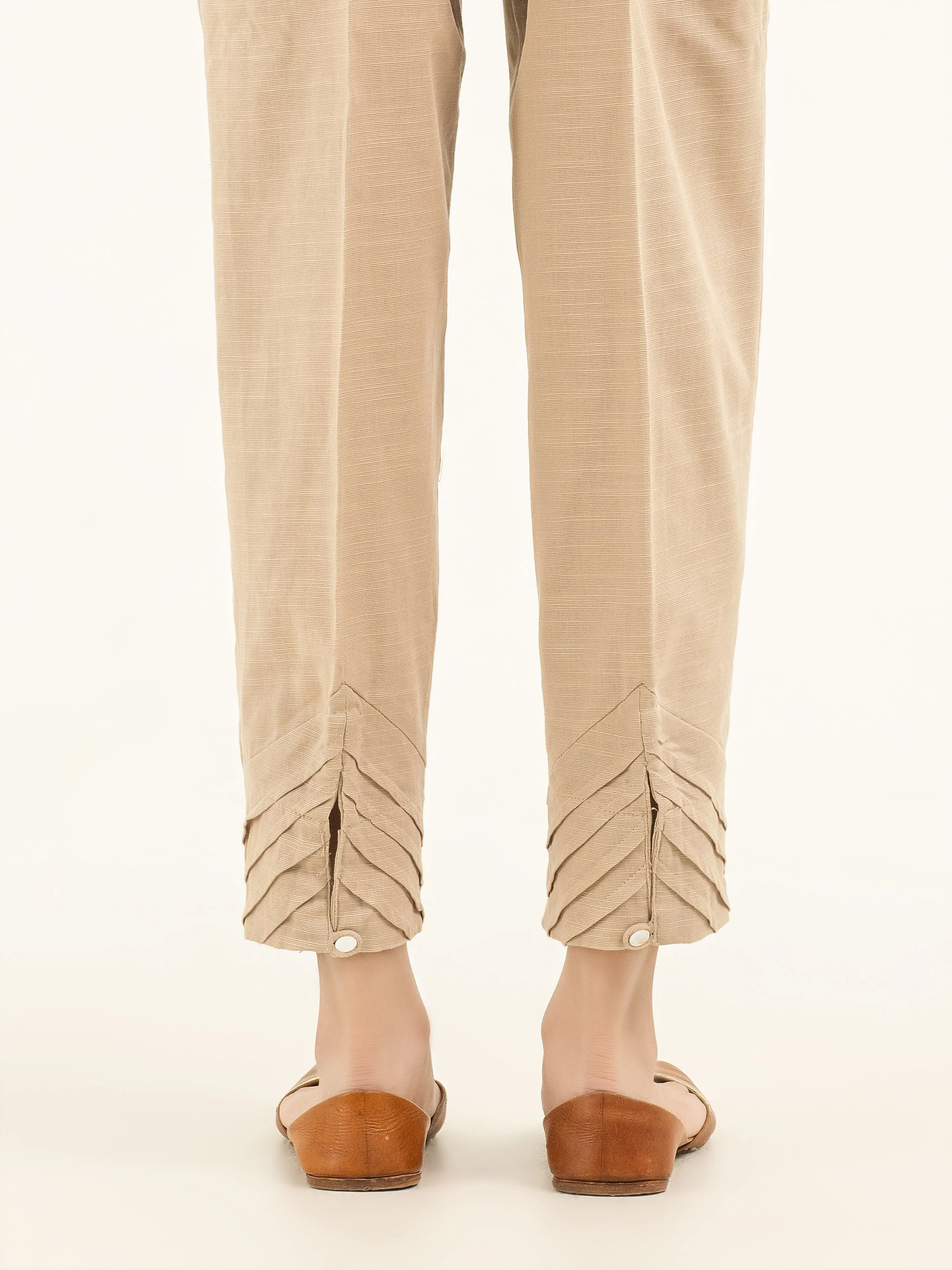 Pleated Khaddar Trousers - Image 4