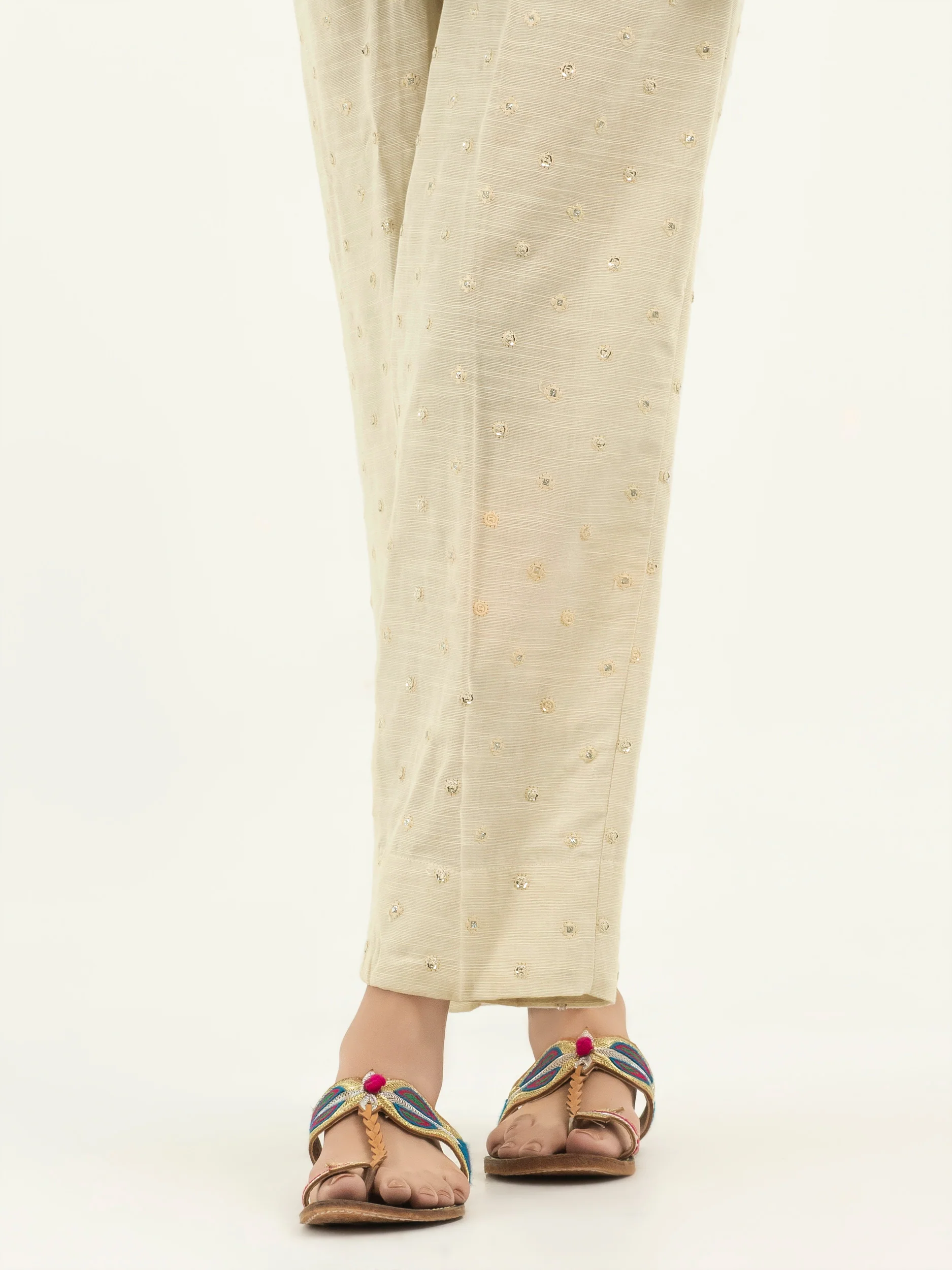Khaddar Trousers-Embroidered (Pret) - Image 3