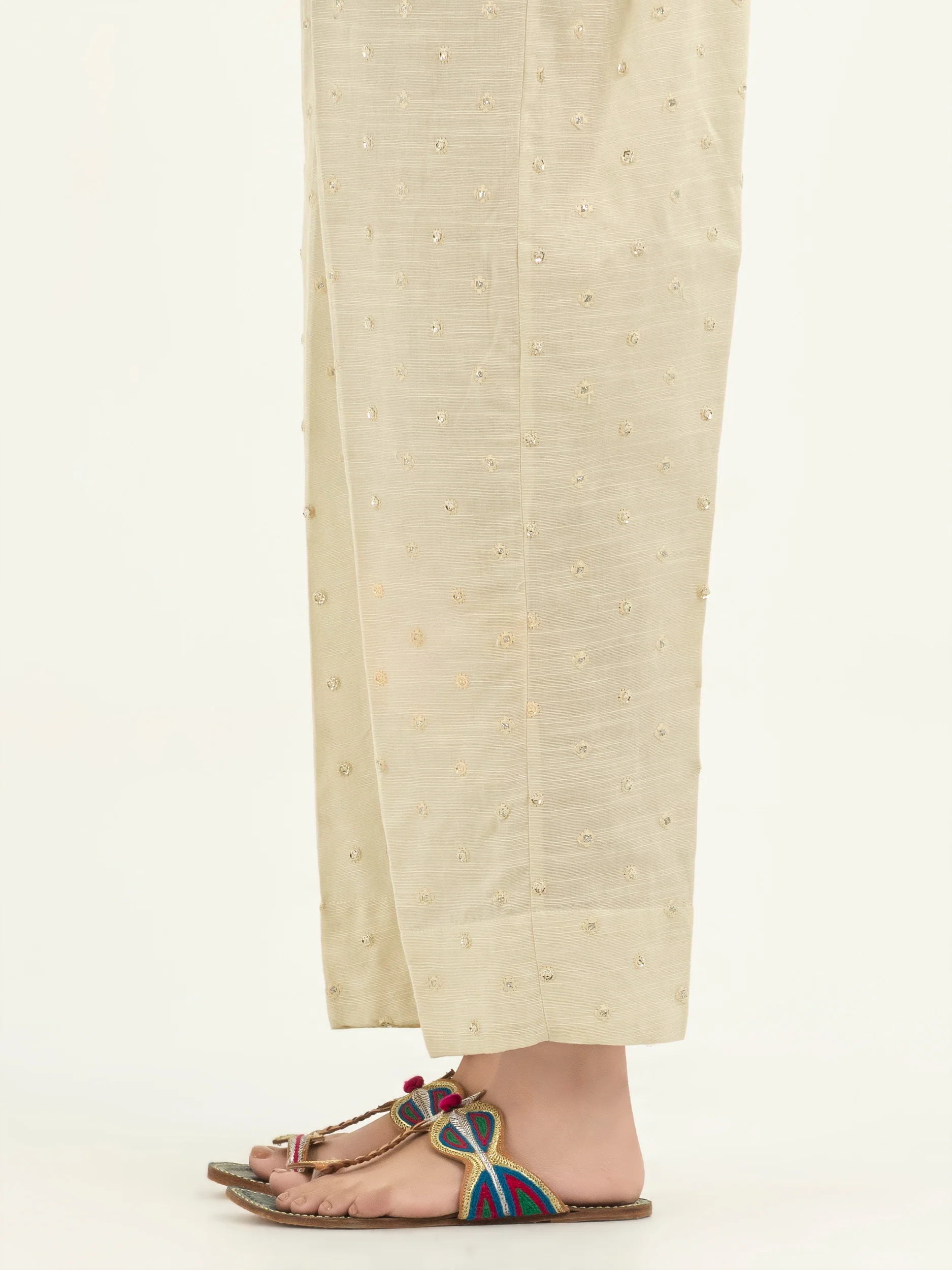 Khaddar Trousers-Embroidered (Pret) - Image 4