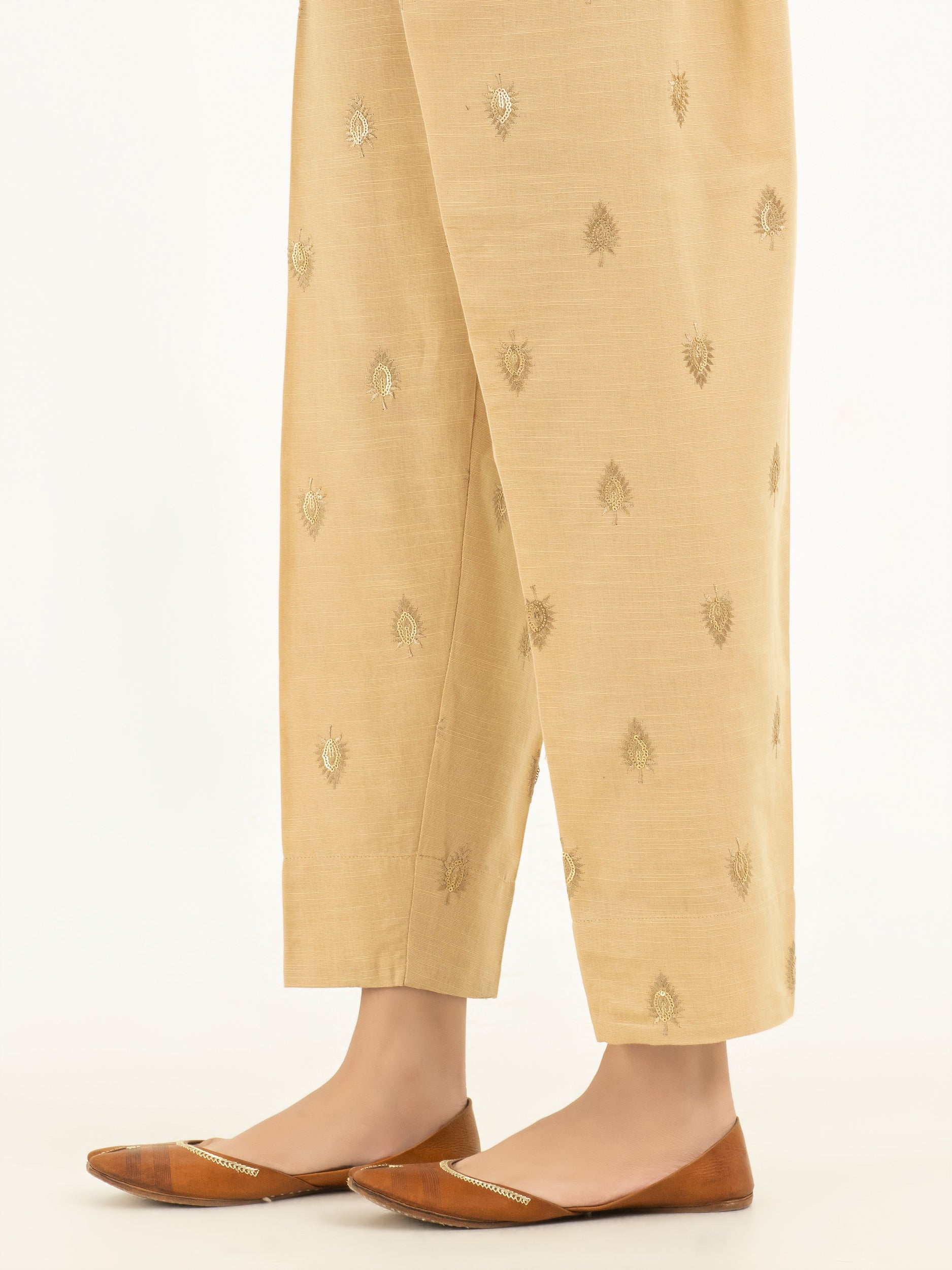 Khaddar Trousers-Embroidered (Pret) - Image 3