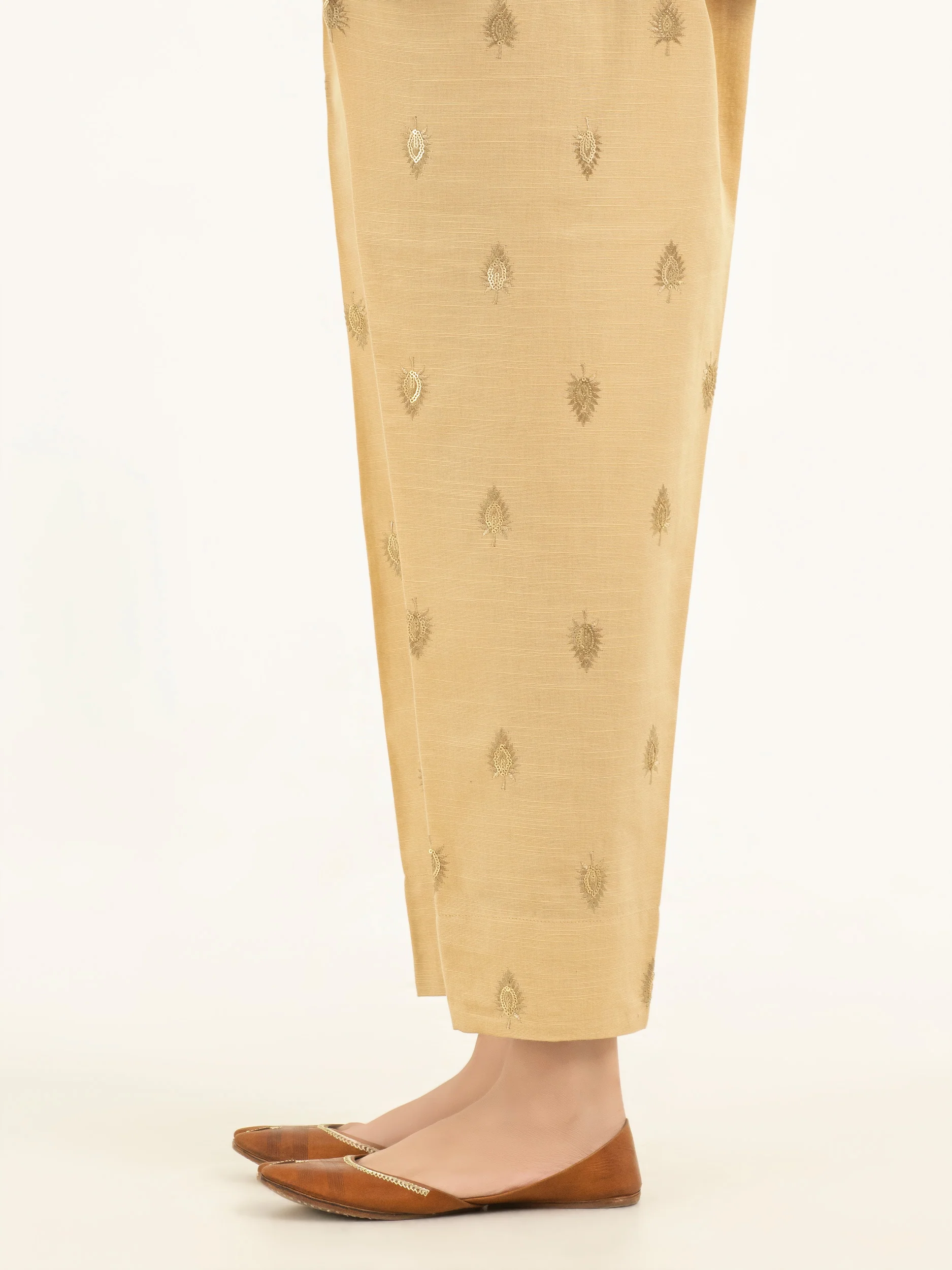Khaddar Trousers-Embroidered (Pret) - Image 4