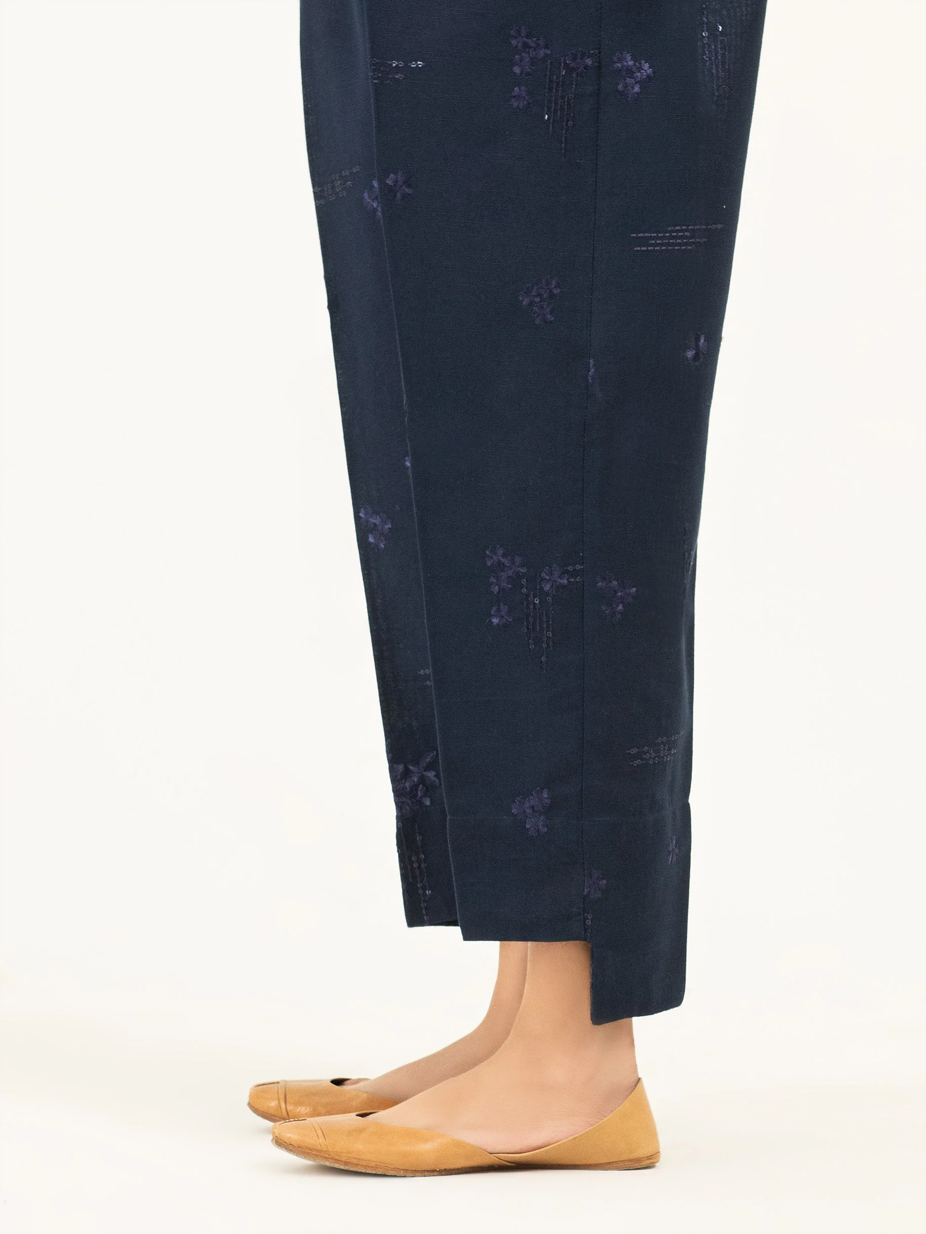 Embroidered Khaddar Trousers(Pret) - Image 3