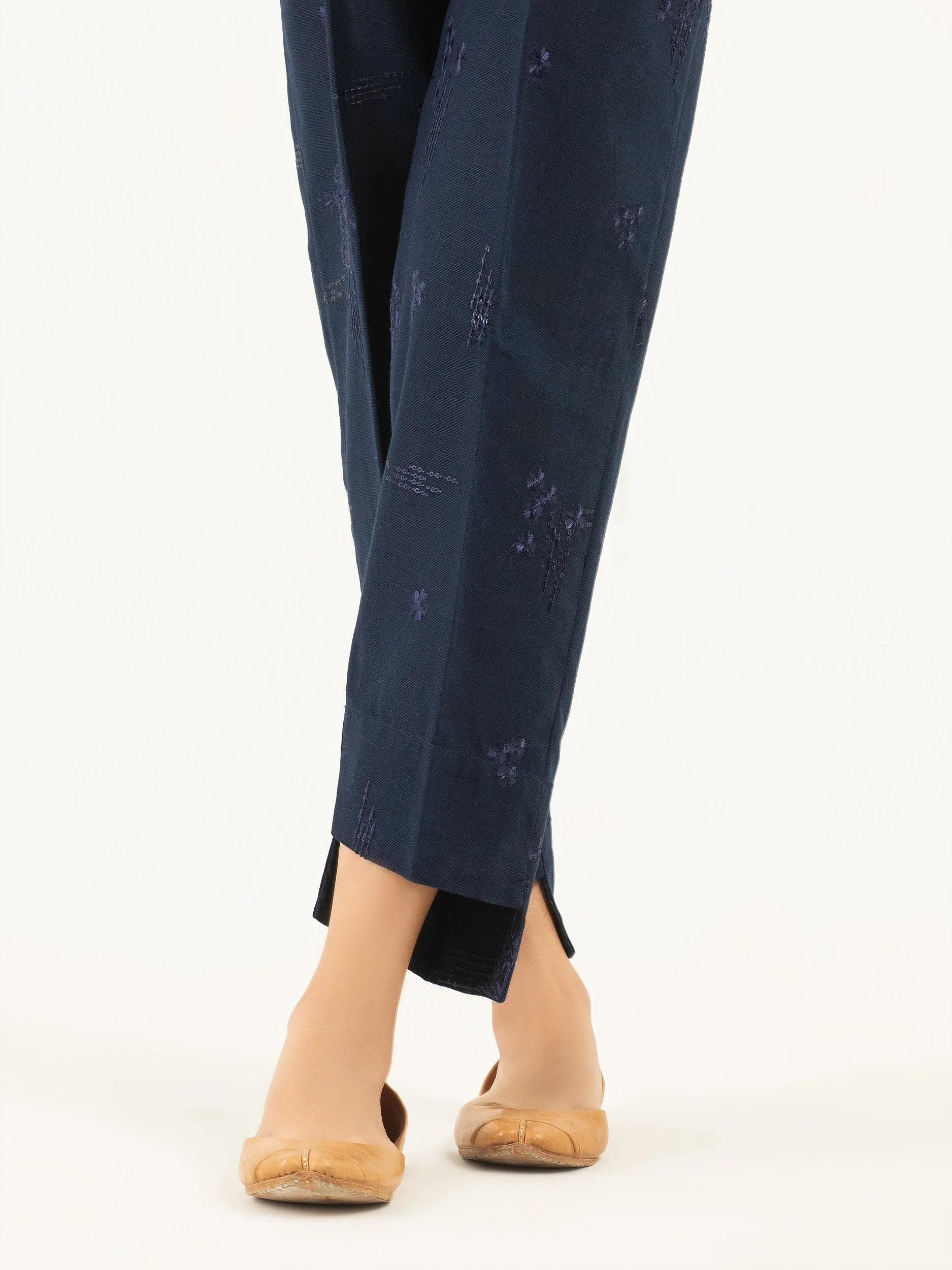 Embroidered Khaddar Trousers(Pret) - Image 4