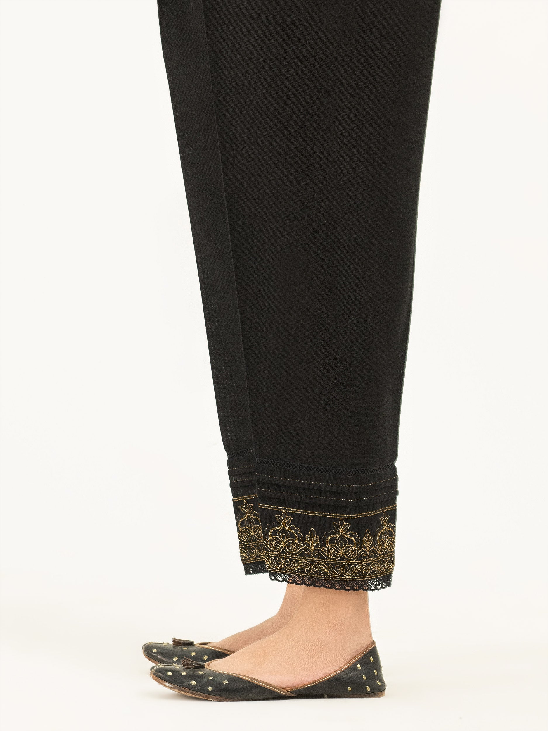 Khaddar Trousers-Embroidered (Pret) - Image 4