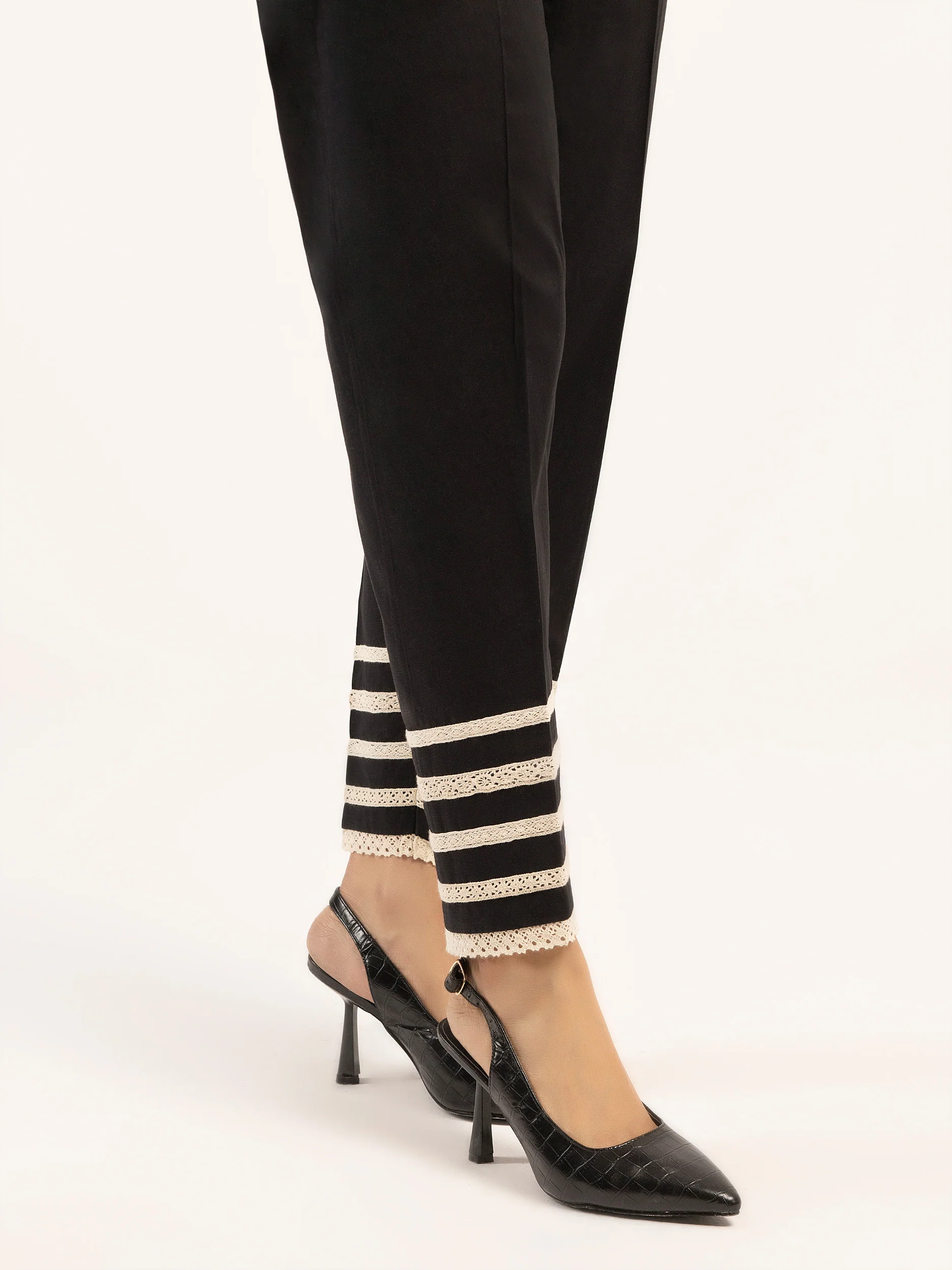 Lace Textured Winter Cotton Trousers - Image 3