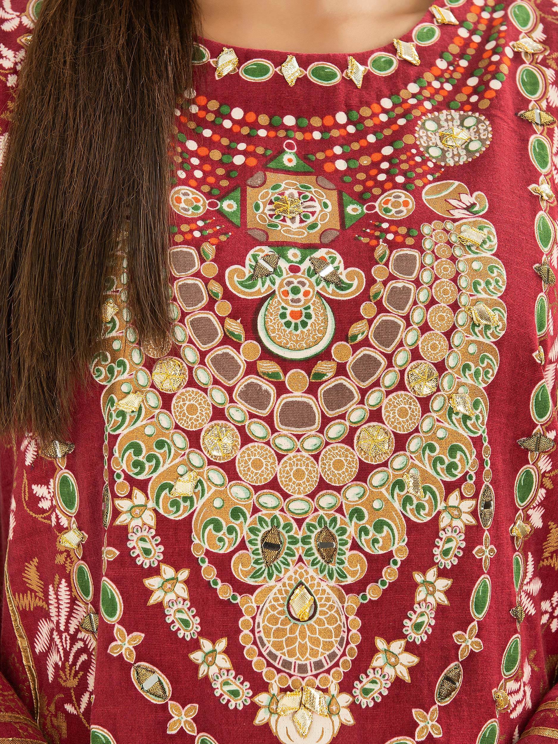 Khaddar Shirt-Gold Paste Print (Pret) - Image 5